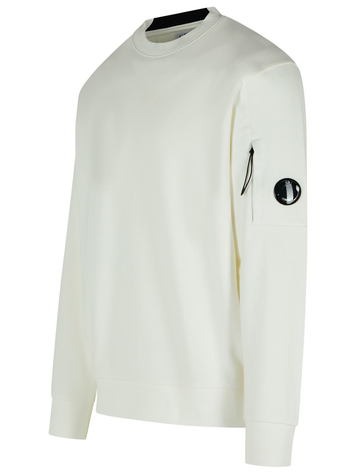 C.p. Company Felpa Girocollo Diagonal Raised In White