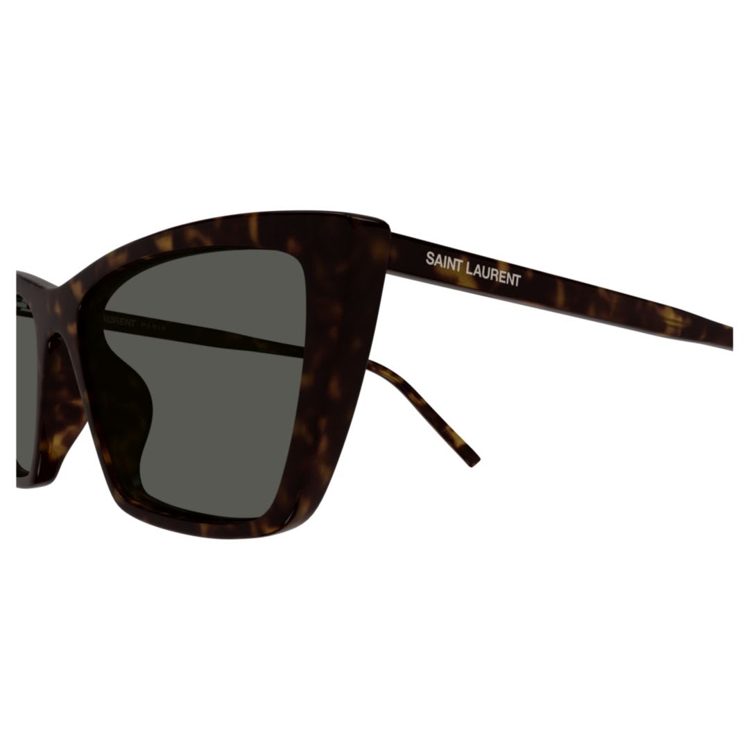 Shop Saint Laurent Sl 737ica Thin-002 Havana-havana-grey