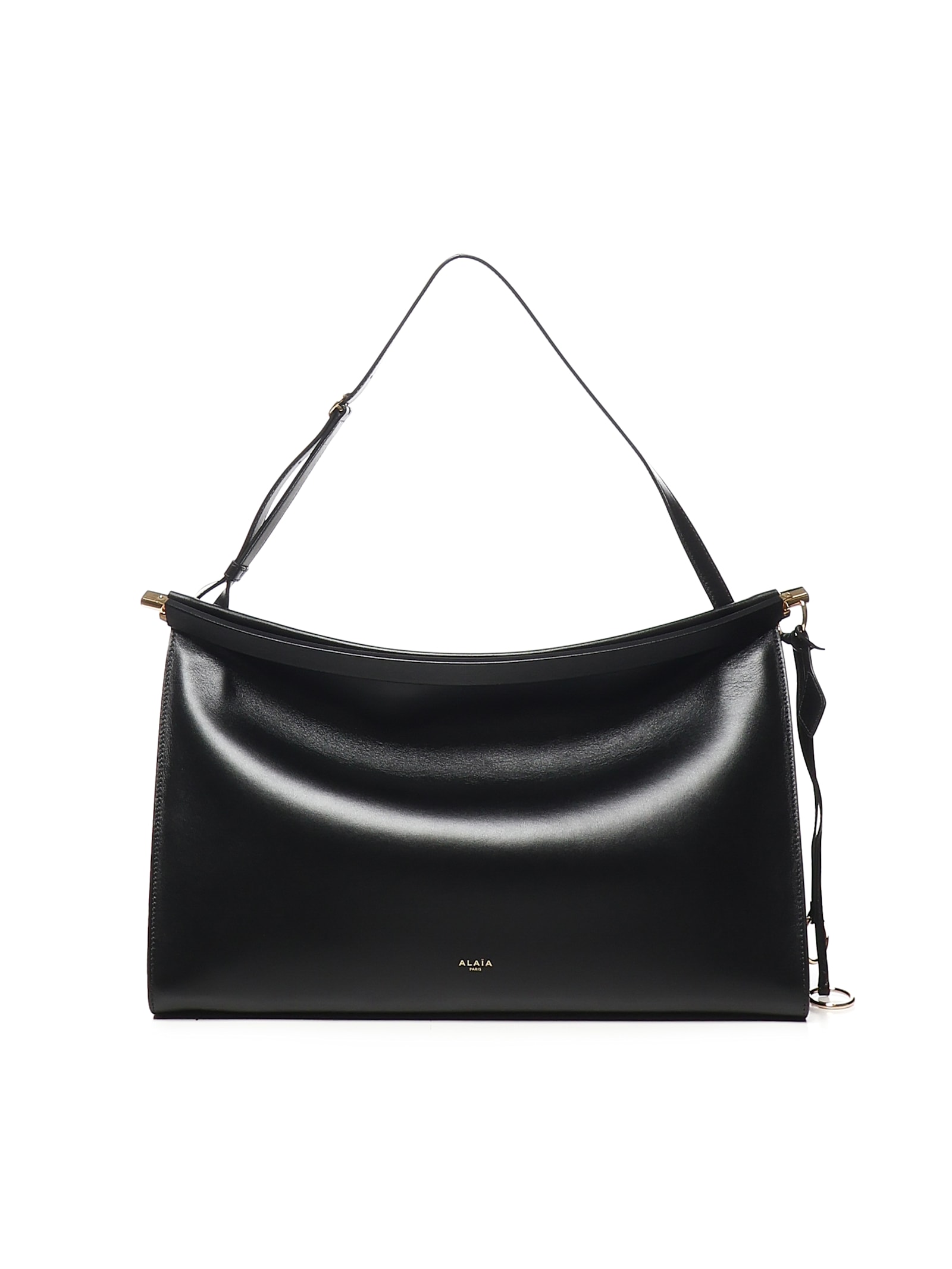 Alaïa Alaia Women Le Click East West Large Leather Shoulder Bag In Black