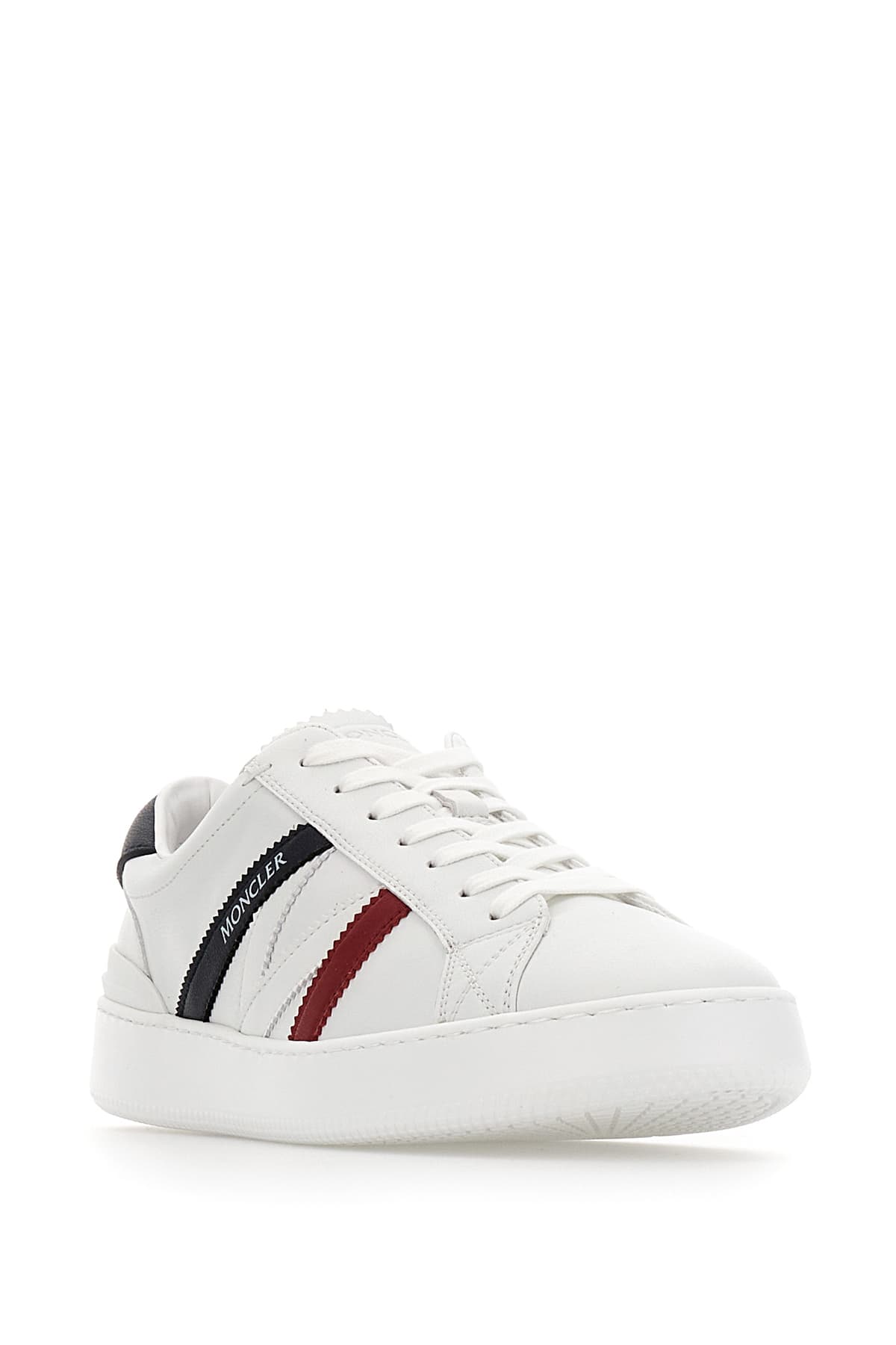 Shop Moncler White Synthetic Leather Monaco M Sneakers In P07