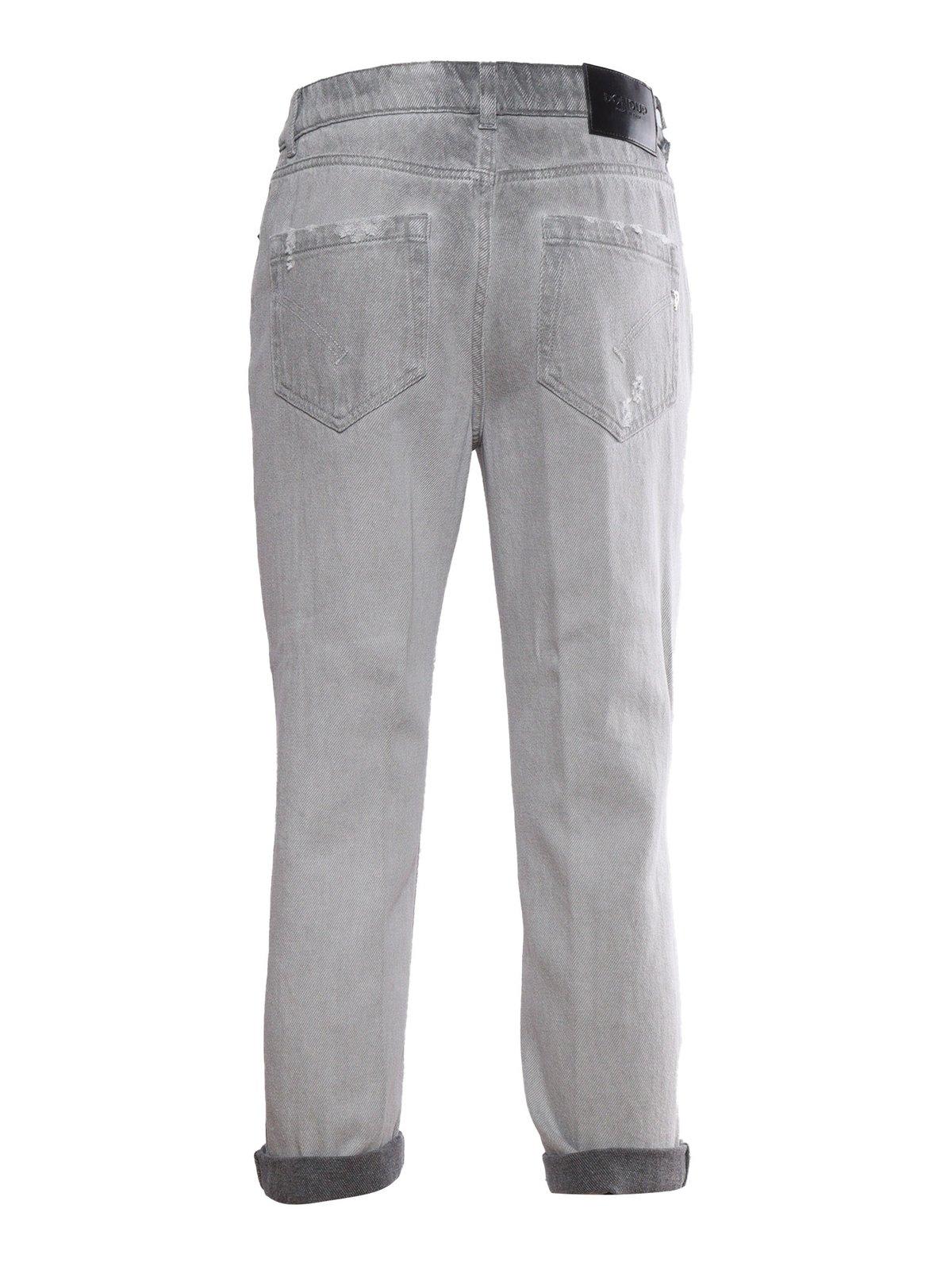 Dondup Koons Gray Jewel Trousers In Fumo