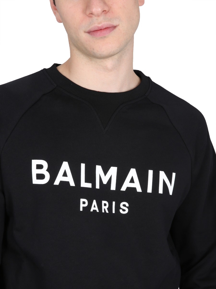 Shop Balmain Sweatshirt With Logo In Black