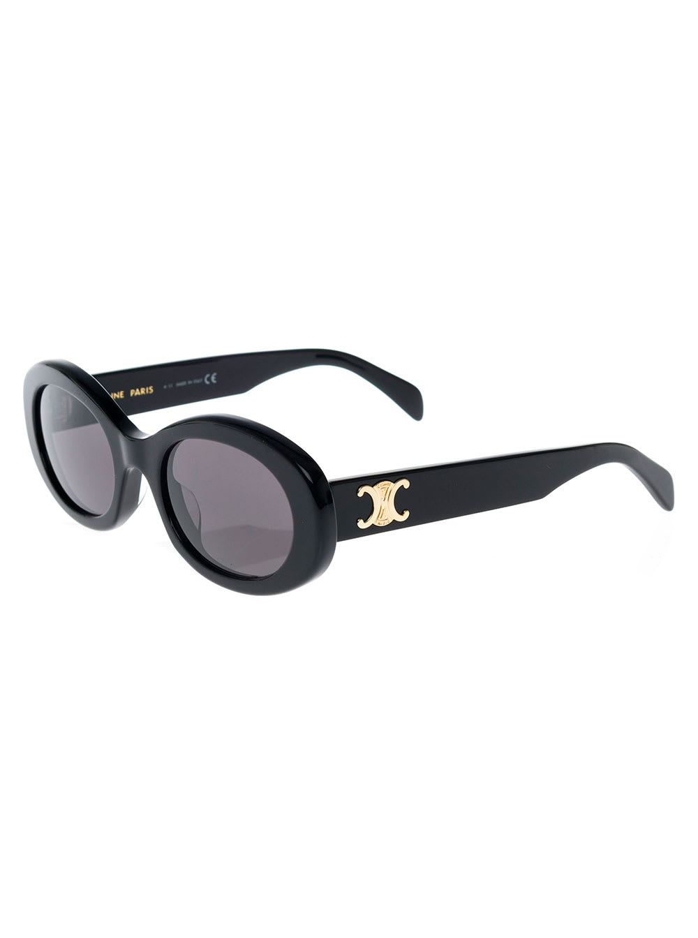 Celine Triomphe Oval Sunglasses, 52mm In Black