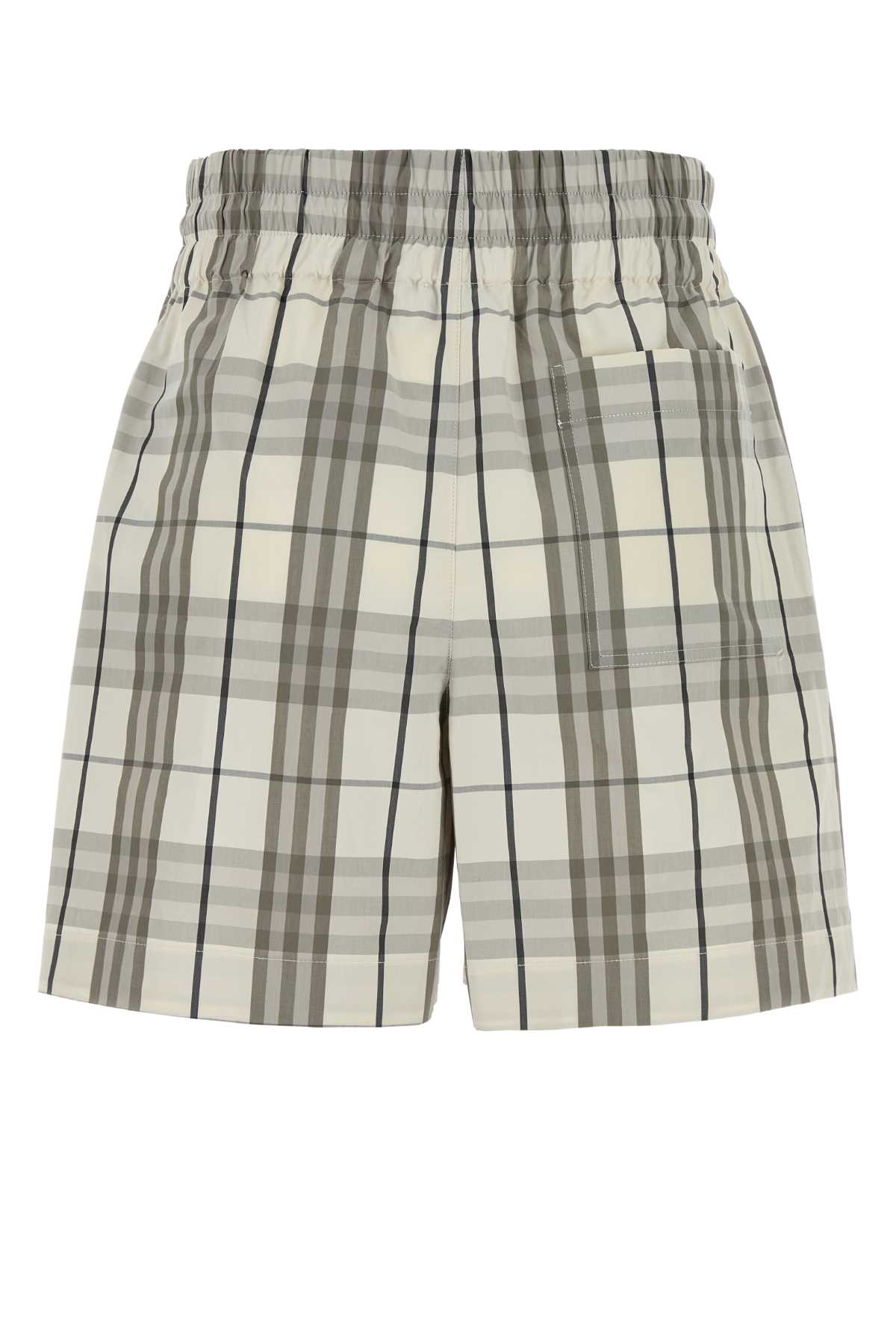 Shop Burberry Embroidered Poplin Shorts