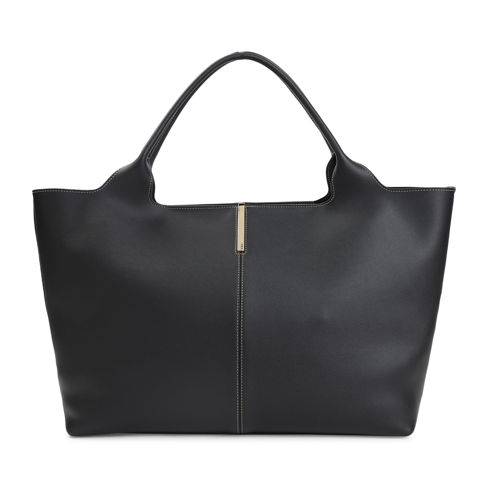 Tod's Medium-small Leather Shopping Bag In Black
