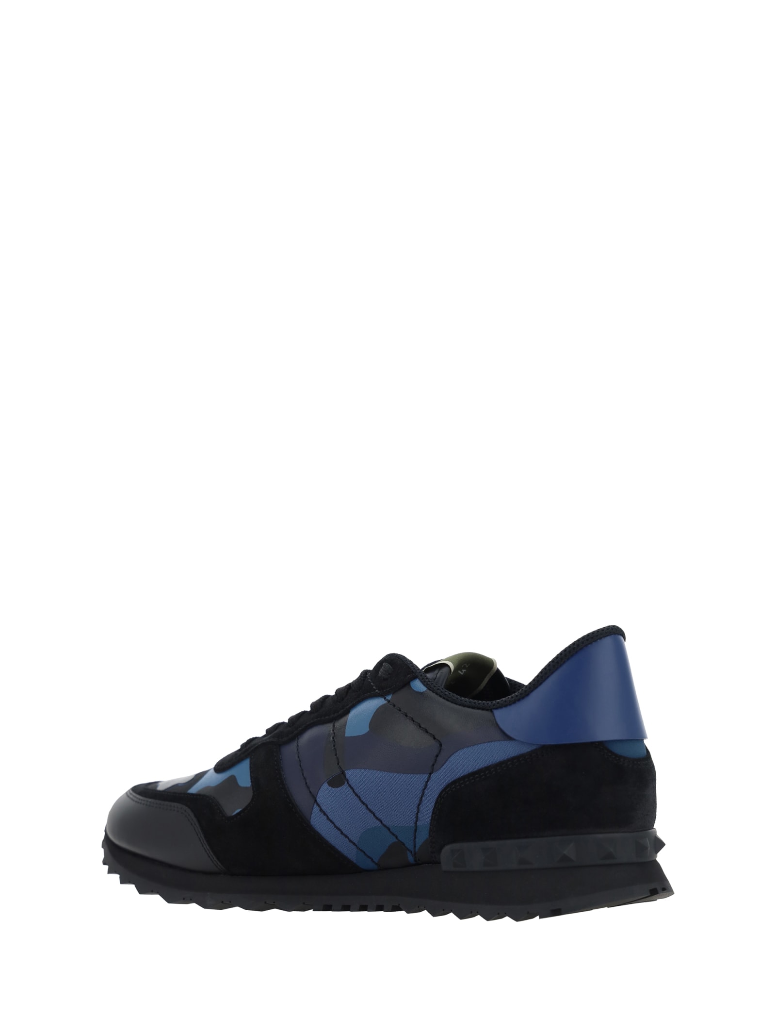 Shop Valentino Garavani Rockrunner Sneakers In Bluette-marine/nero/nero-new Baltiq