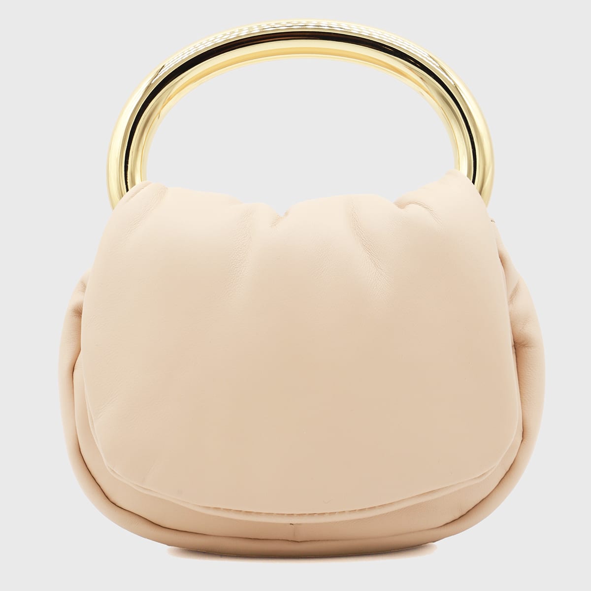 Shop Blumarine White Top Handle Bag In Goldy Sand