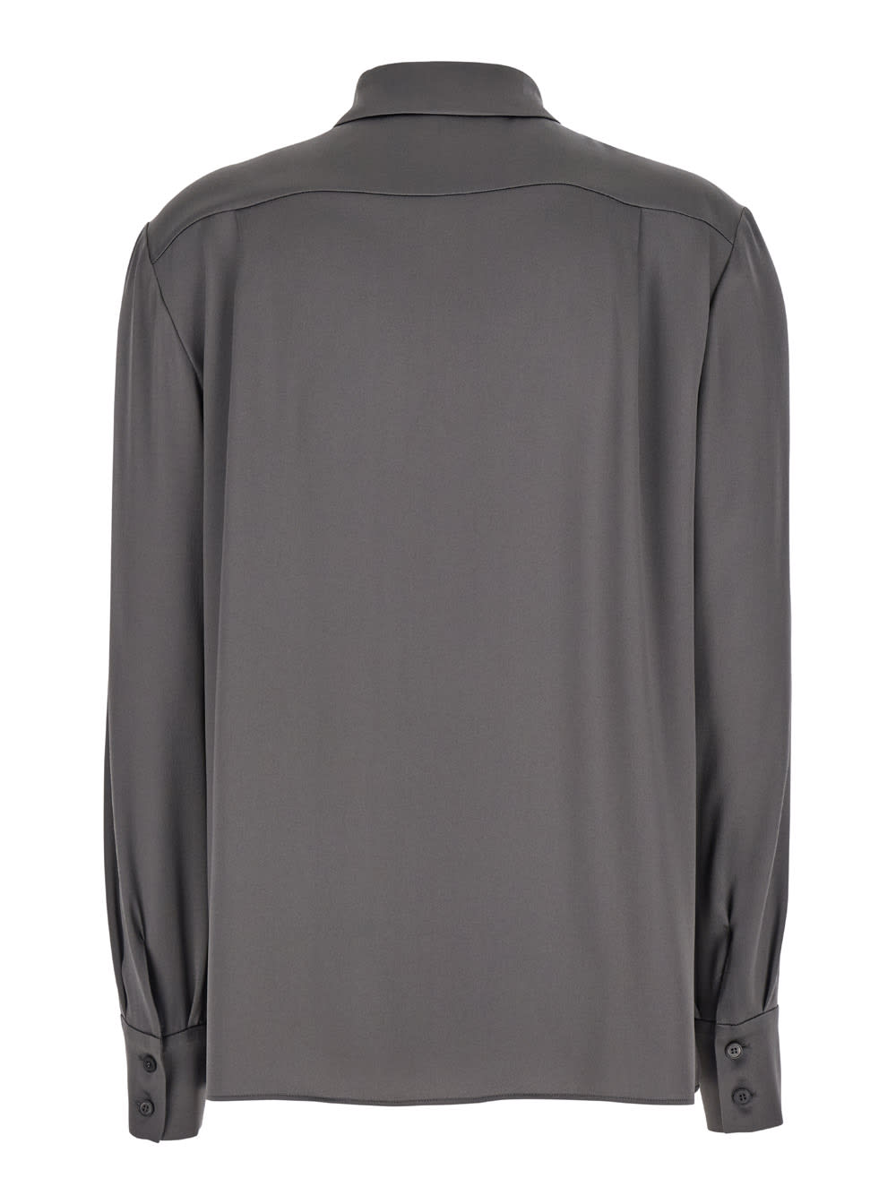 Shop Alberta Ferretti Grey Shirt With Pointed Collar In Silk Blend Woman