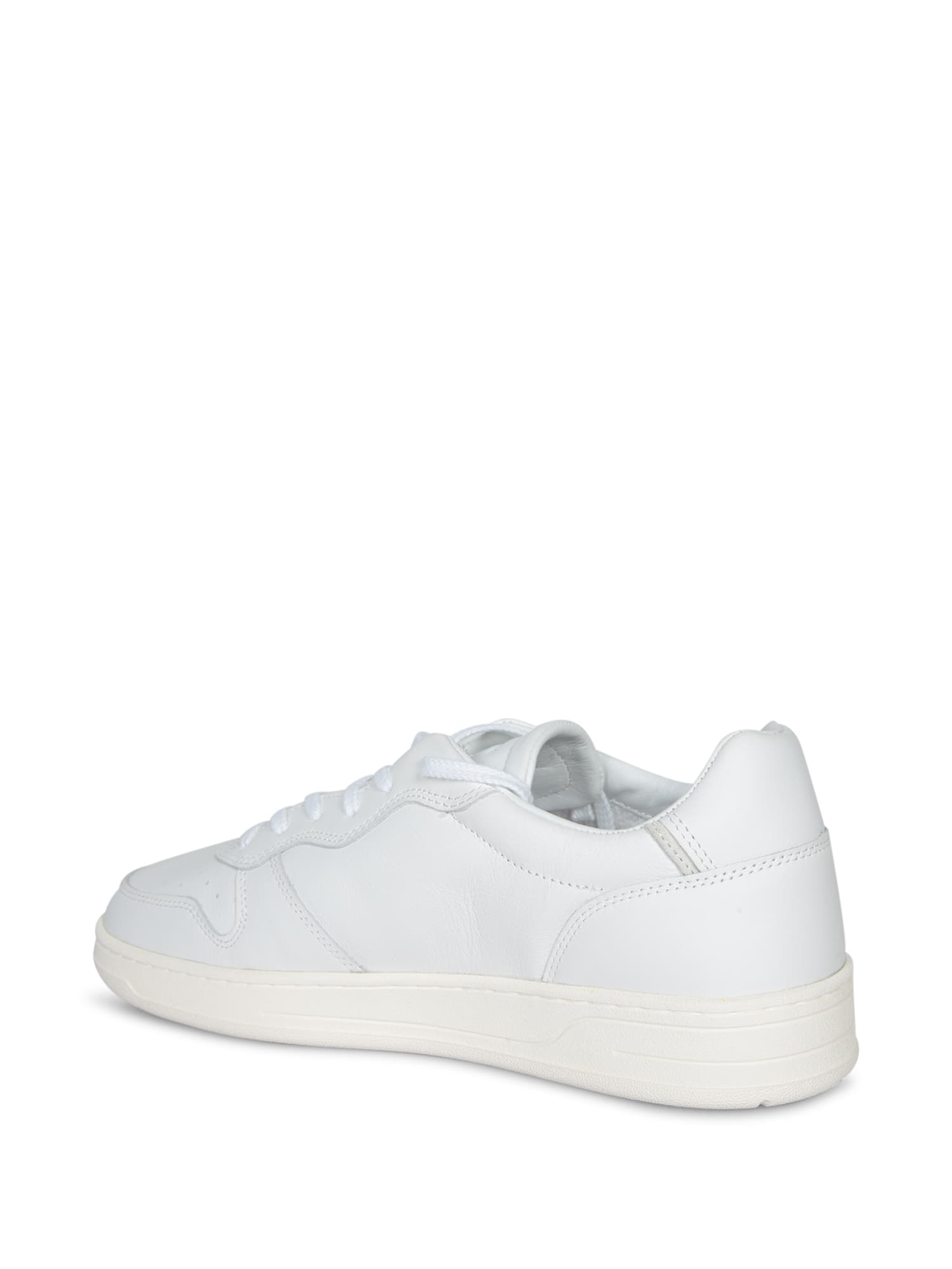 Date D.a.t.e Minimalist White Sneakers With Smooth Leather Upper In Multi