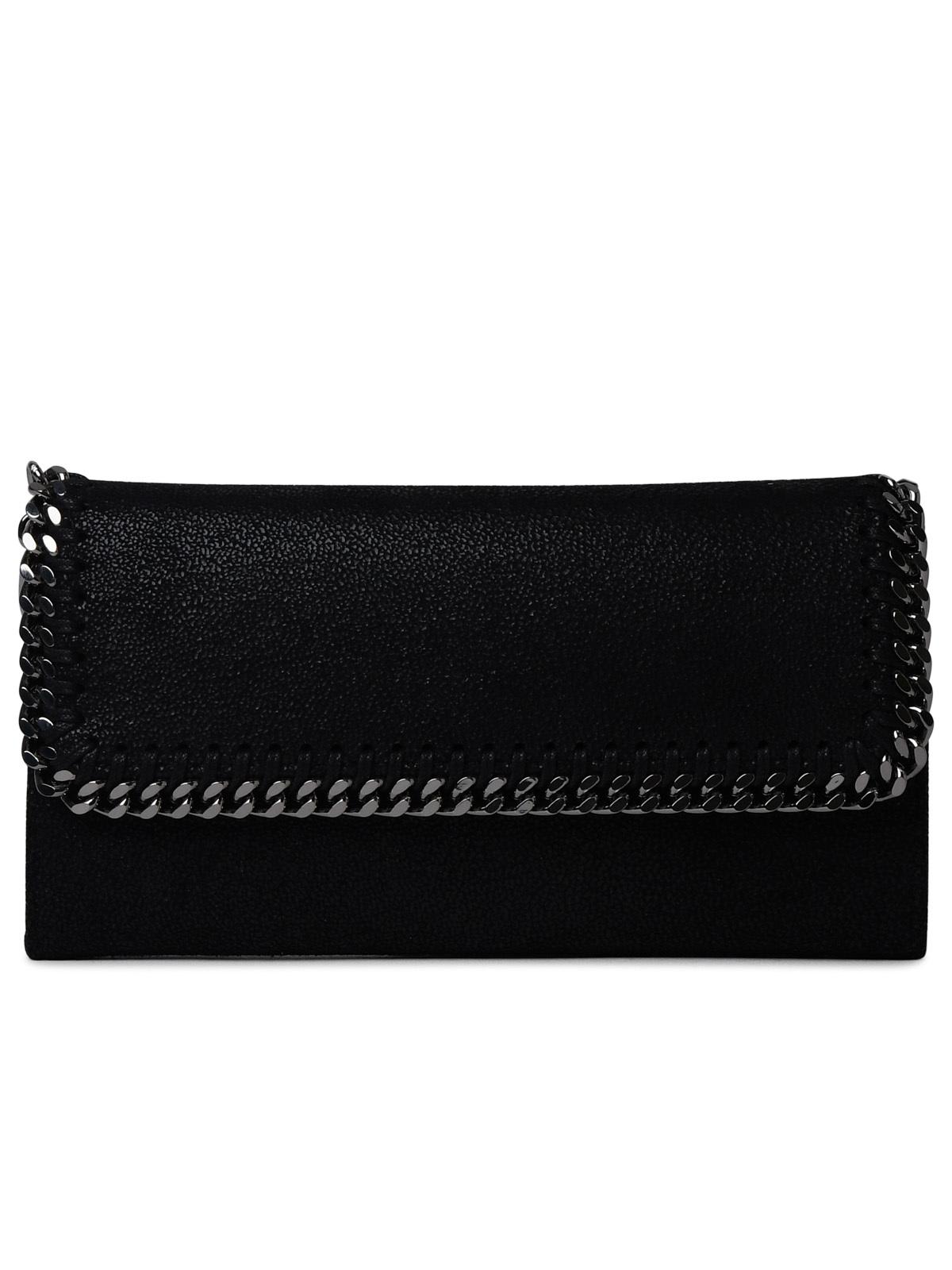 Shop Stella Mccartney Black Polyester Big Falabella Wallet