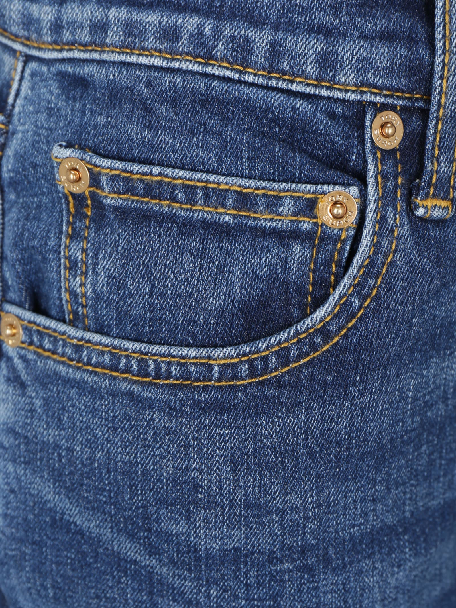 Shop Tory Burch Jeans In Blu Denim
