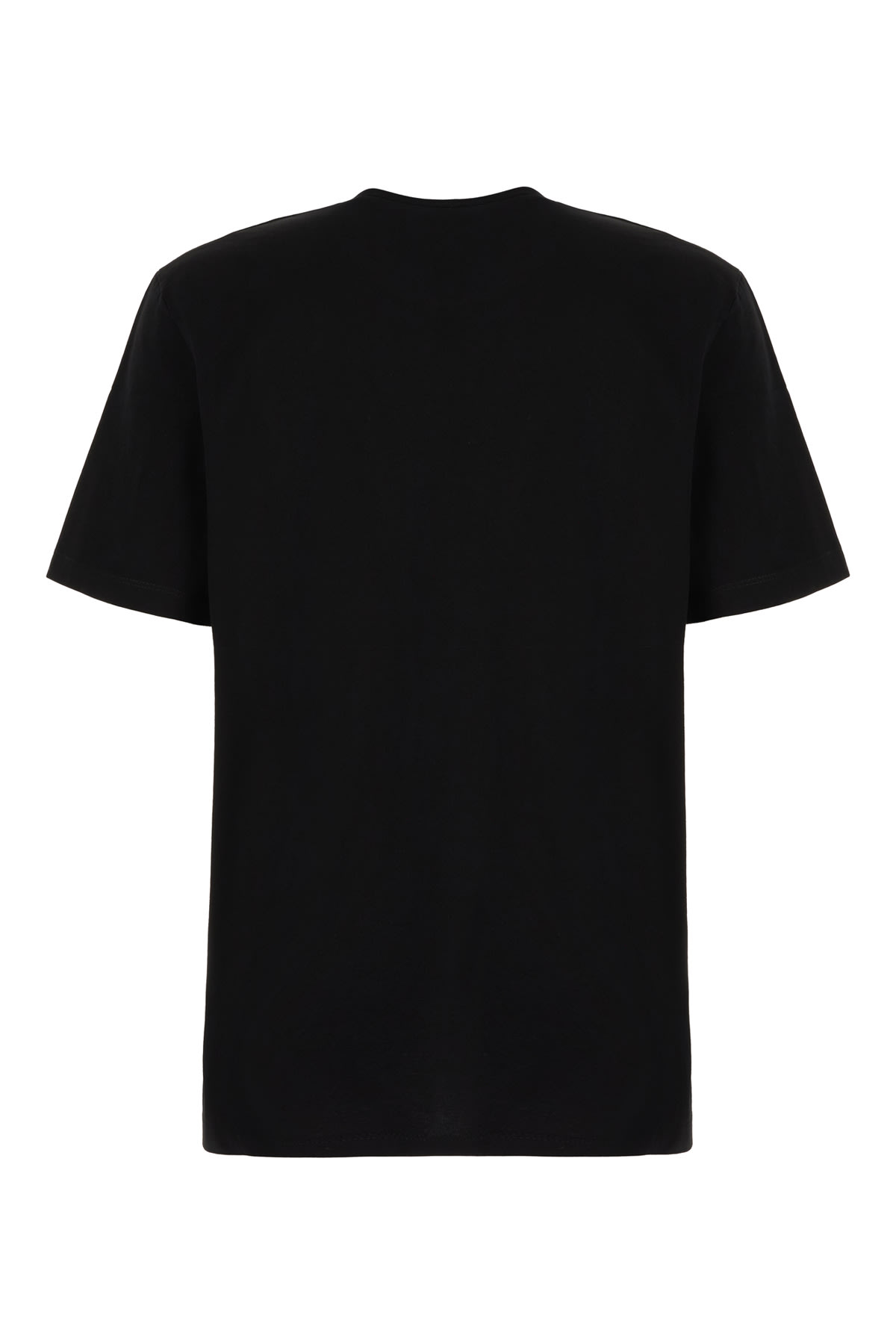 Dsquared2 Black Crewneck T-shirt With Front Logo And Graphic Print On The Back In Cotton Man In Black
