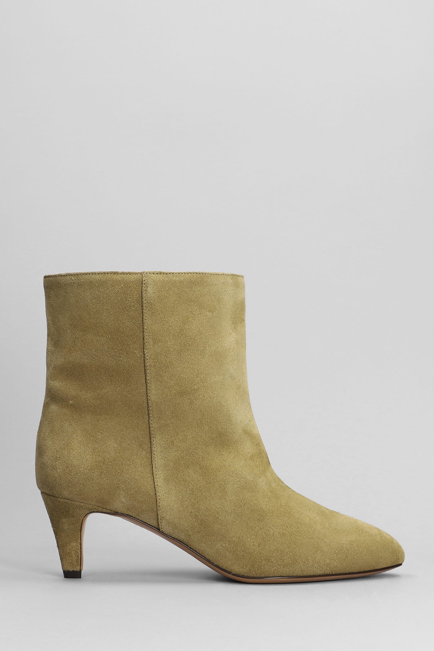 Isabel Marant Daxi Low Heels Ankle Boots In Taupe Suede