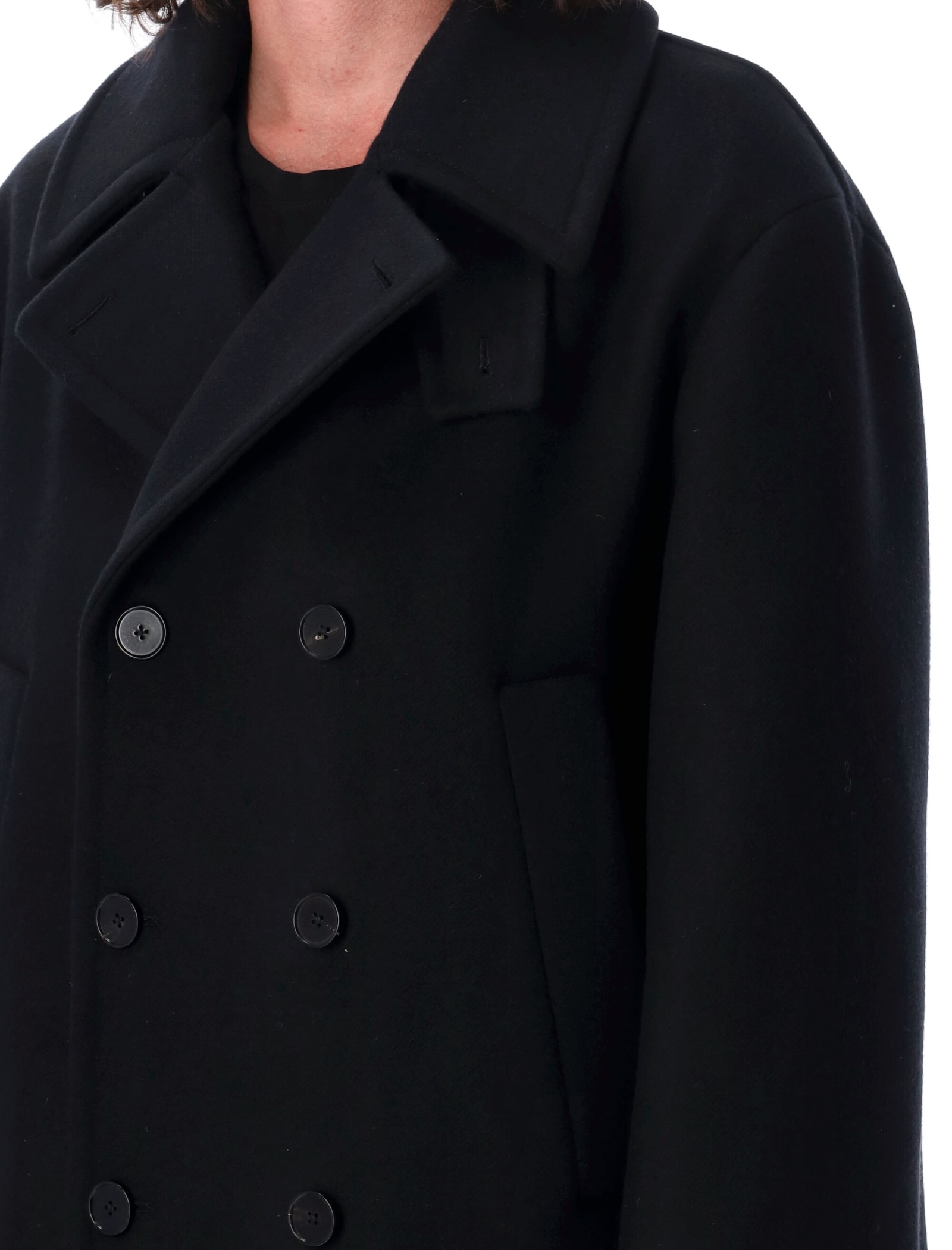 Shop Jil Sander Peacoat In Black