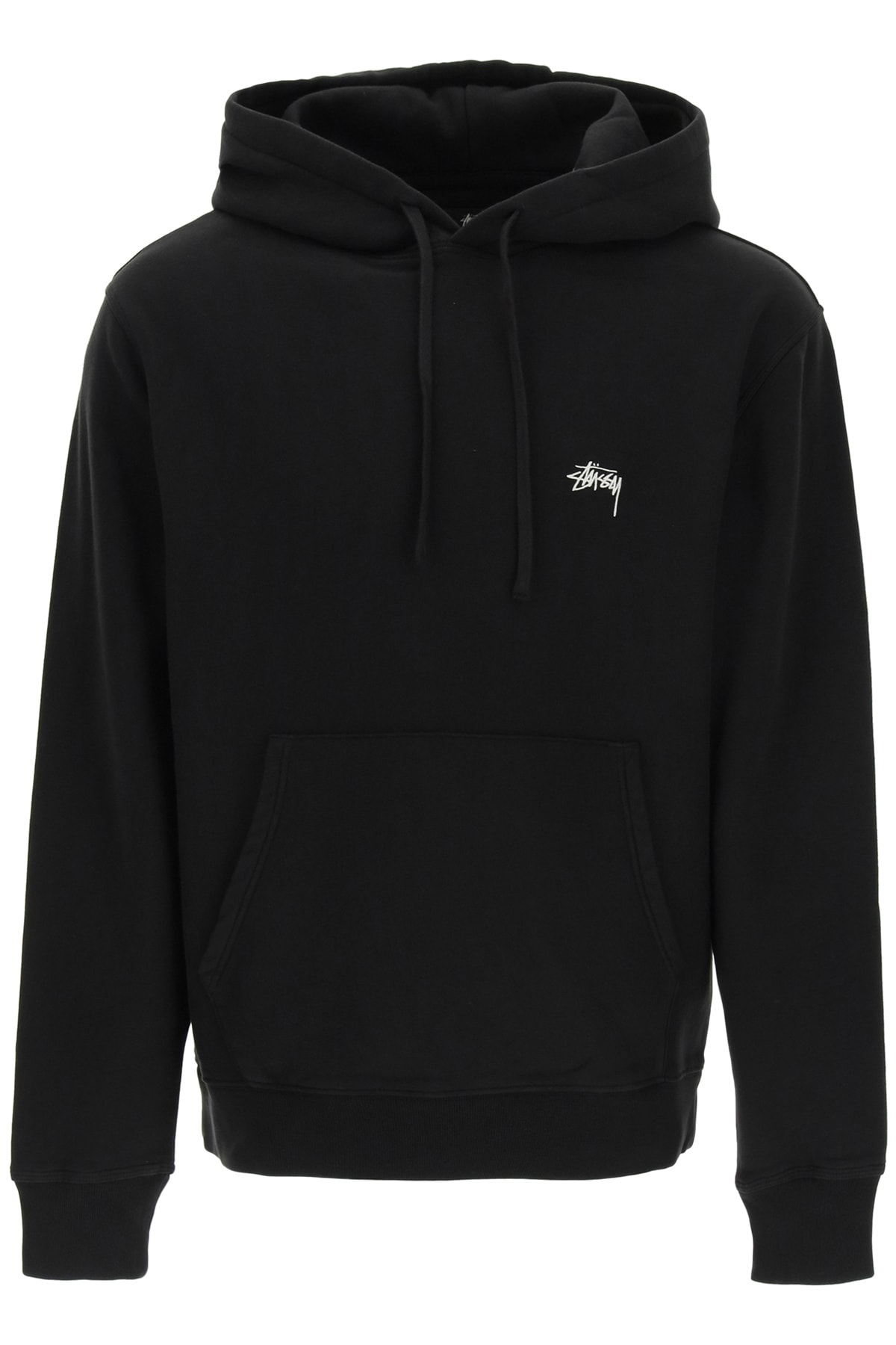 STUSSY HOODIE WITH STOCK LOGO EMBROIDERY,118417 BLACK