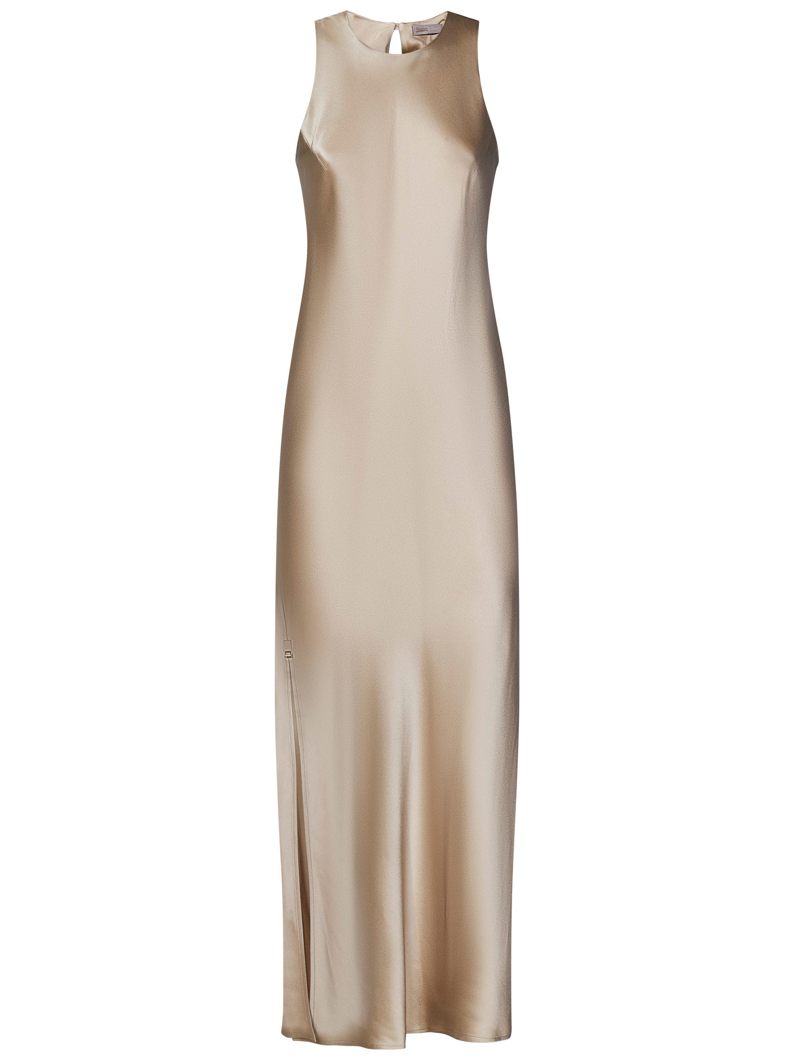 Shop Herno Resort Long Dress In Beige