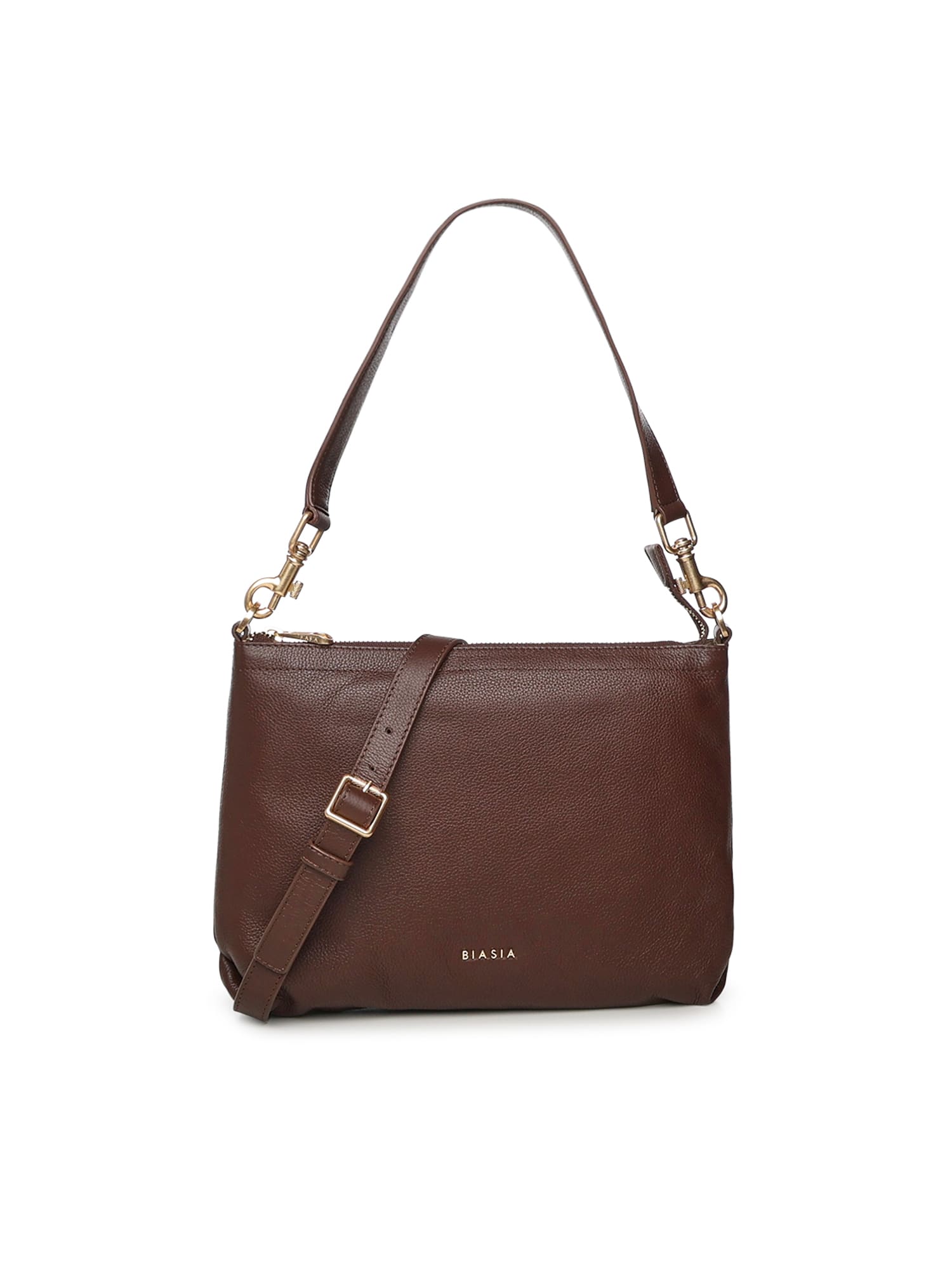 Biasia Logo Shoulder Bag In Brown