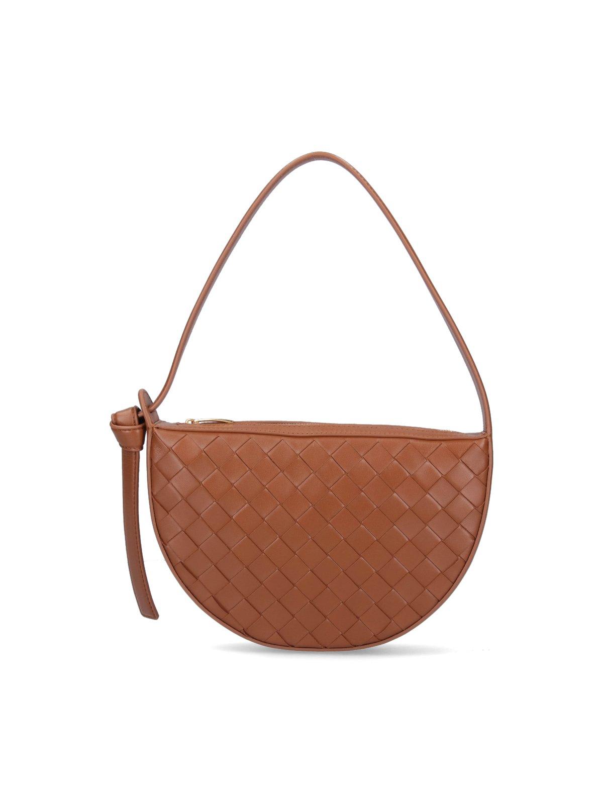Bottega Veneta Intrecciato Shoulder Bag In Brown