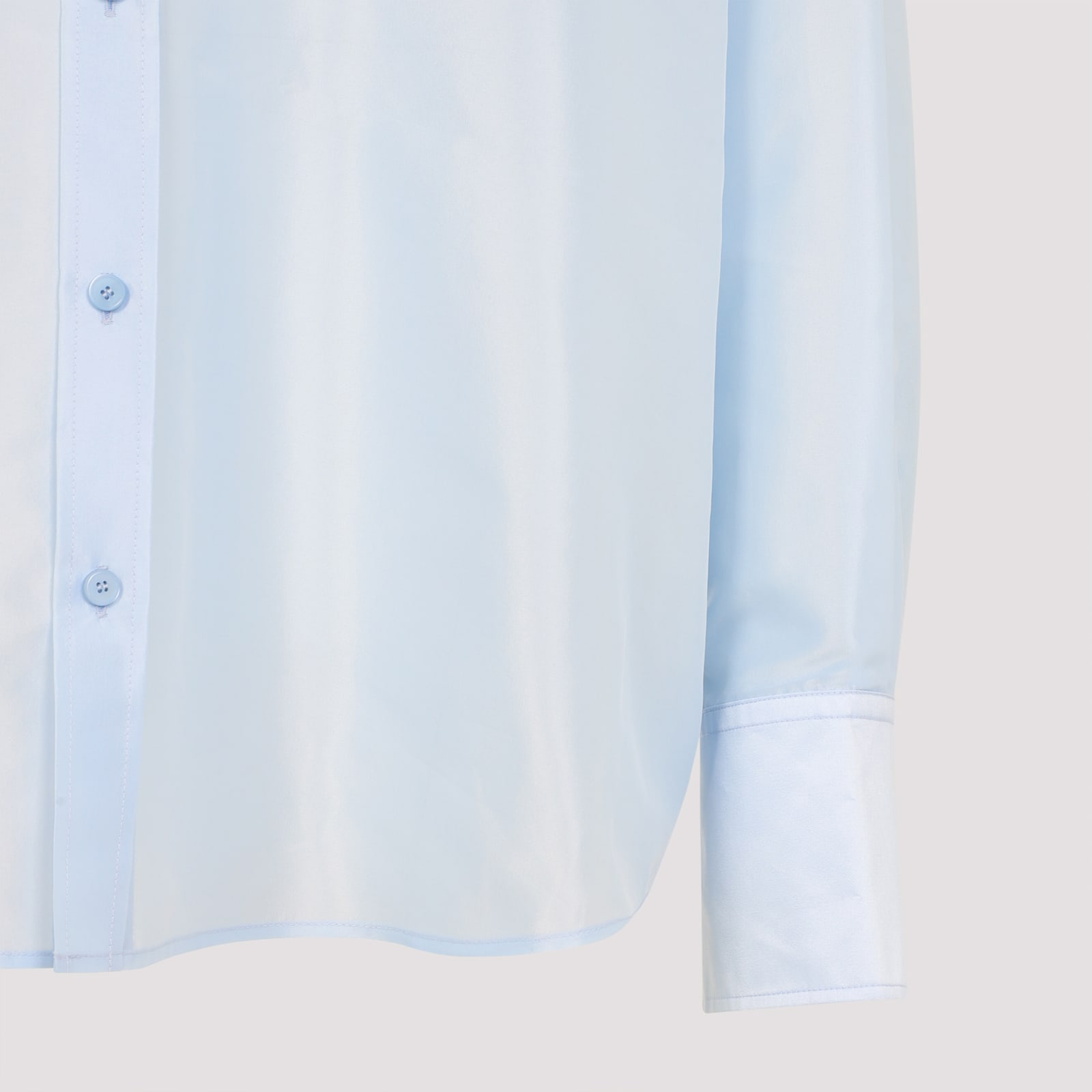 Carven Logo Embroidered Buttoned Shirt In Blue