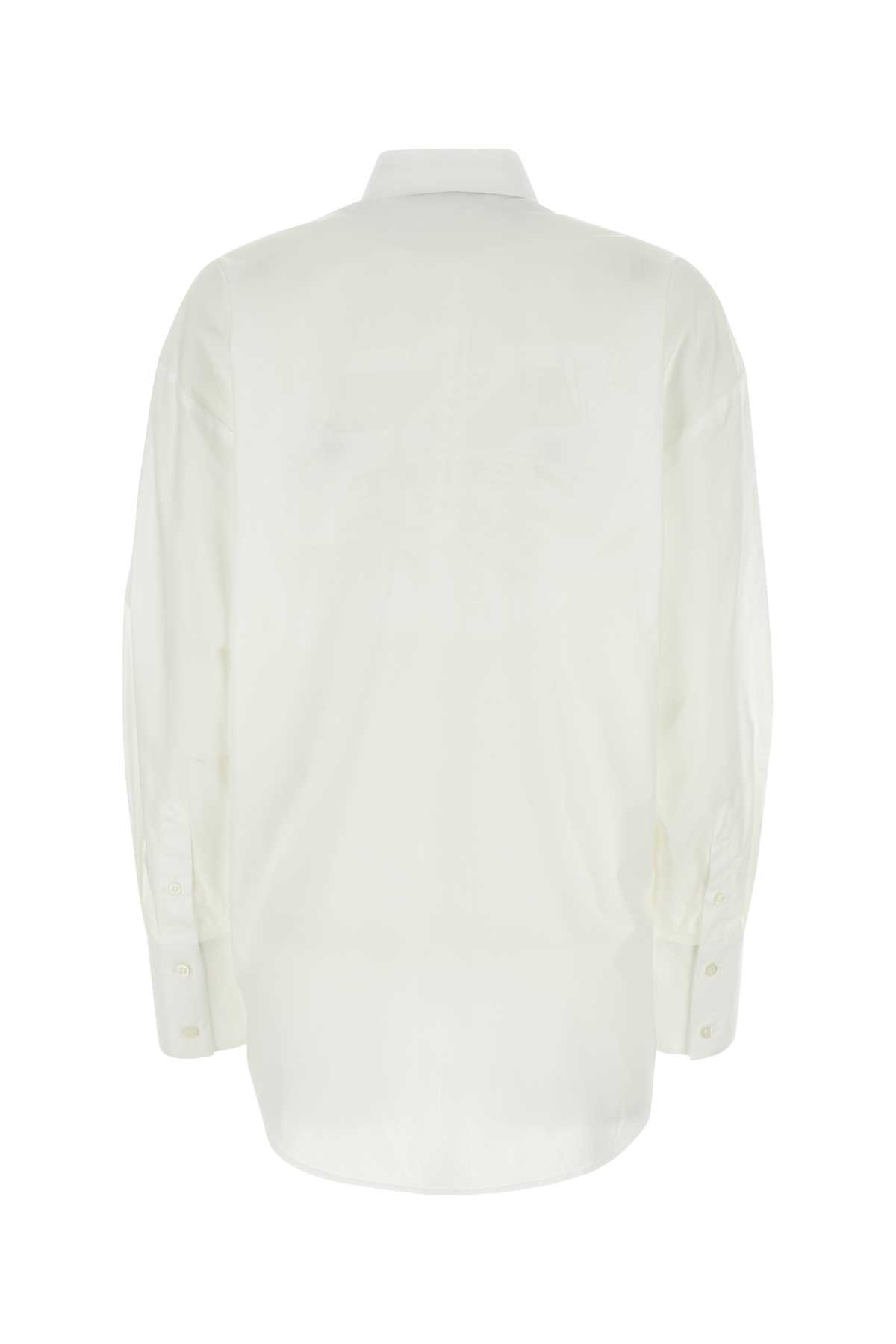 Msgm White Poplin Shirt In White01