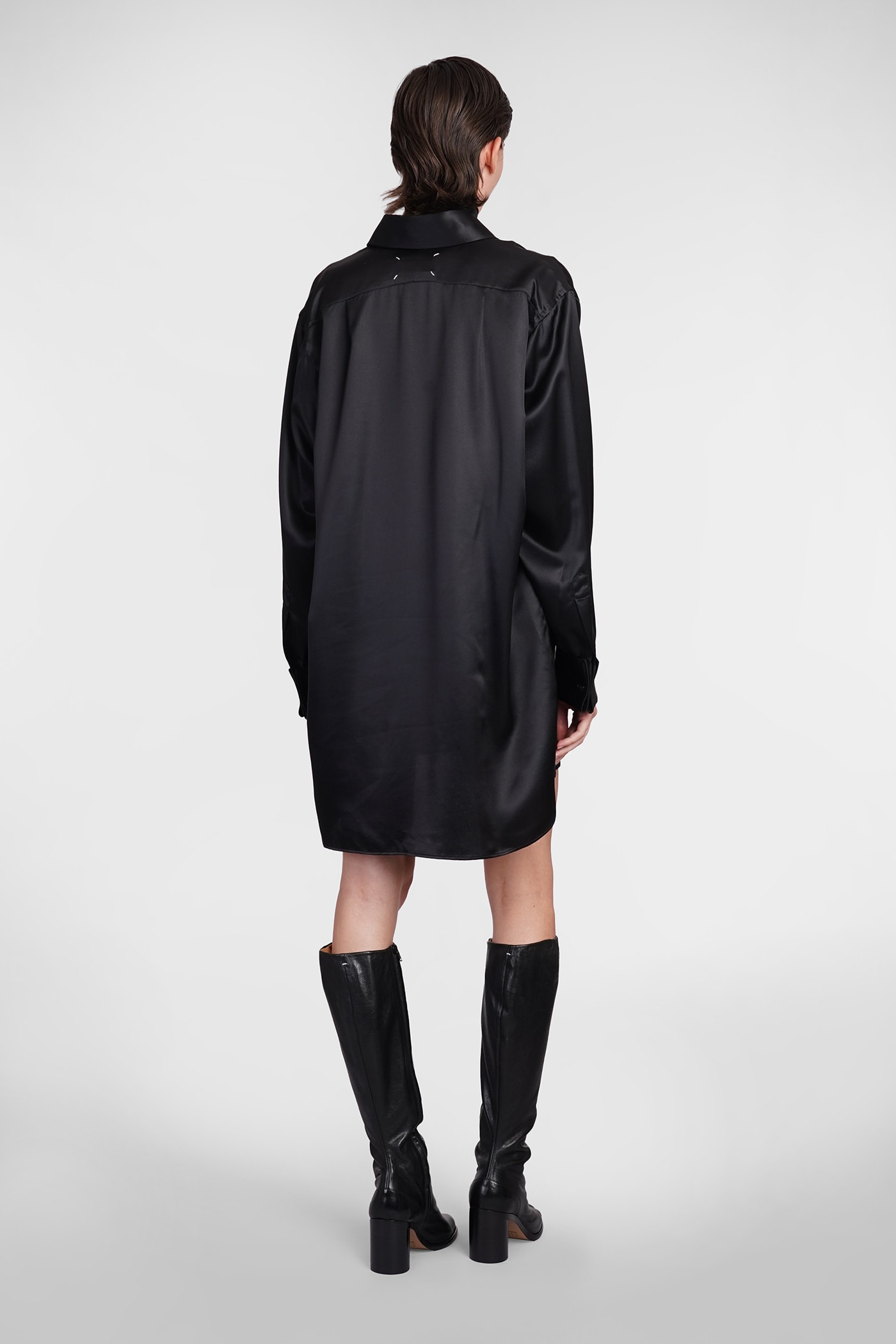 Shop Maison Margiela Dress In Black Silk