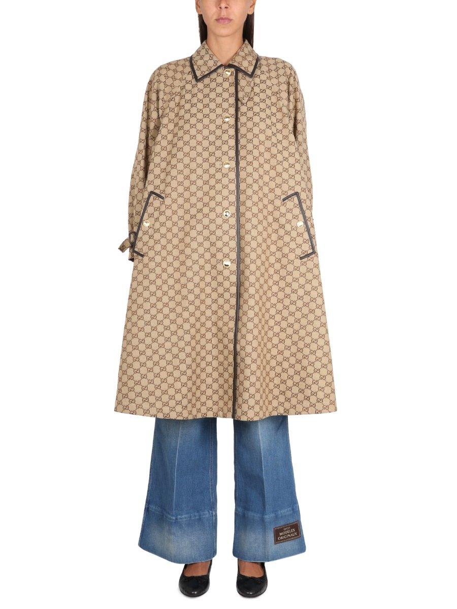 Gucci Reversible Women's Jacket With Pointed Collar In Beige