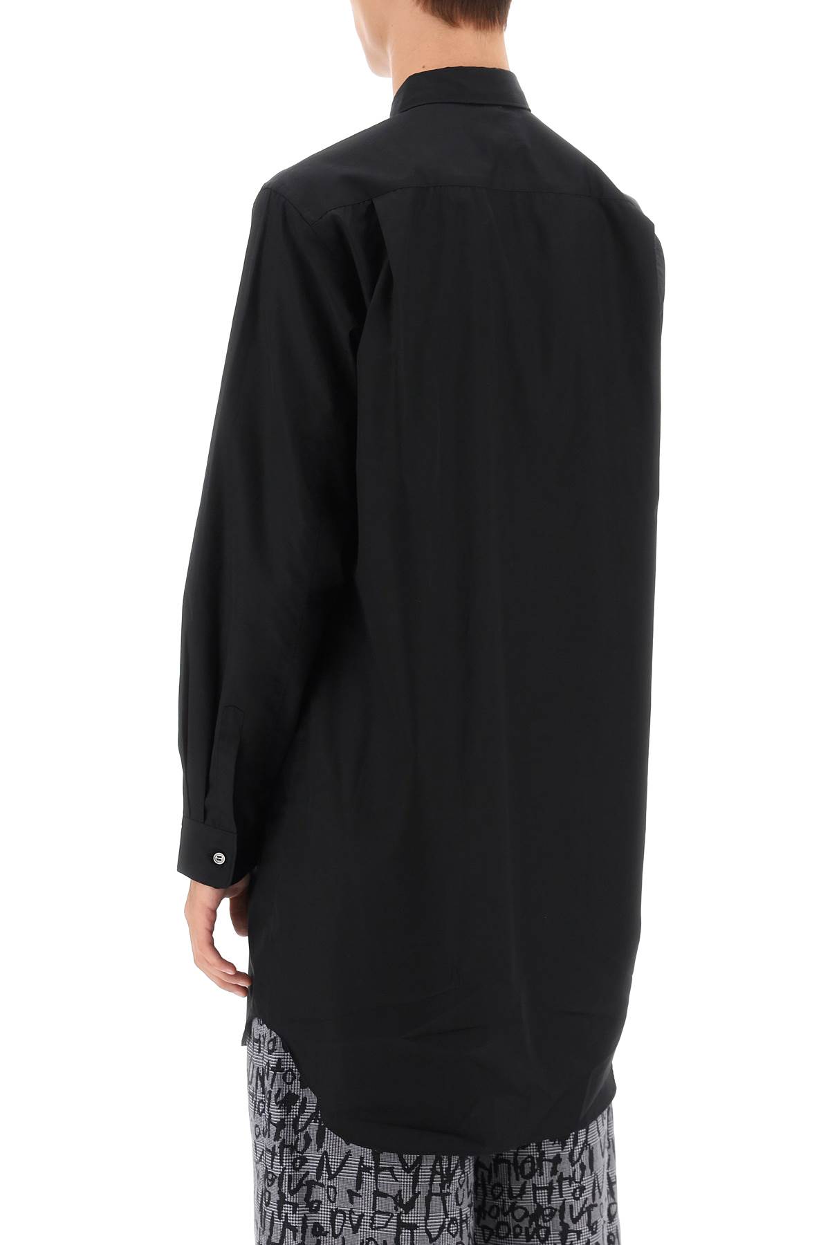 Shop Comme Des Garçons Homme Deux Maxi Shirt In Poplin In Black (black)
