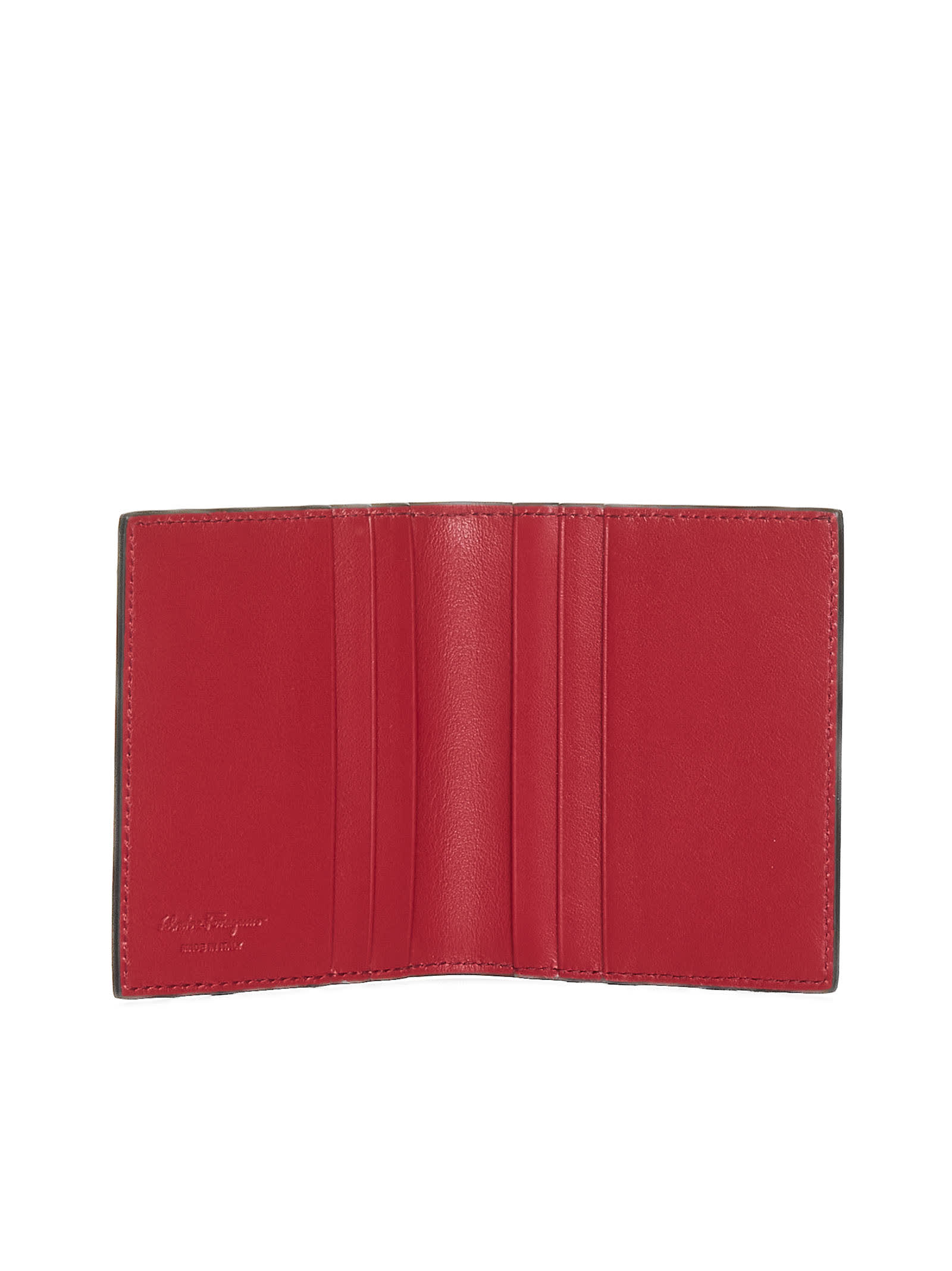 Shop Ferragamo Wallet In Nero || Red  || Nero