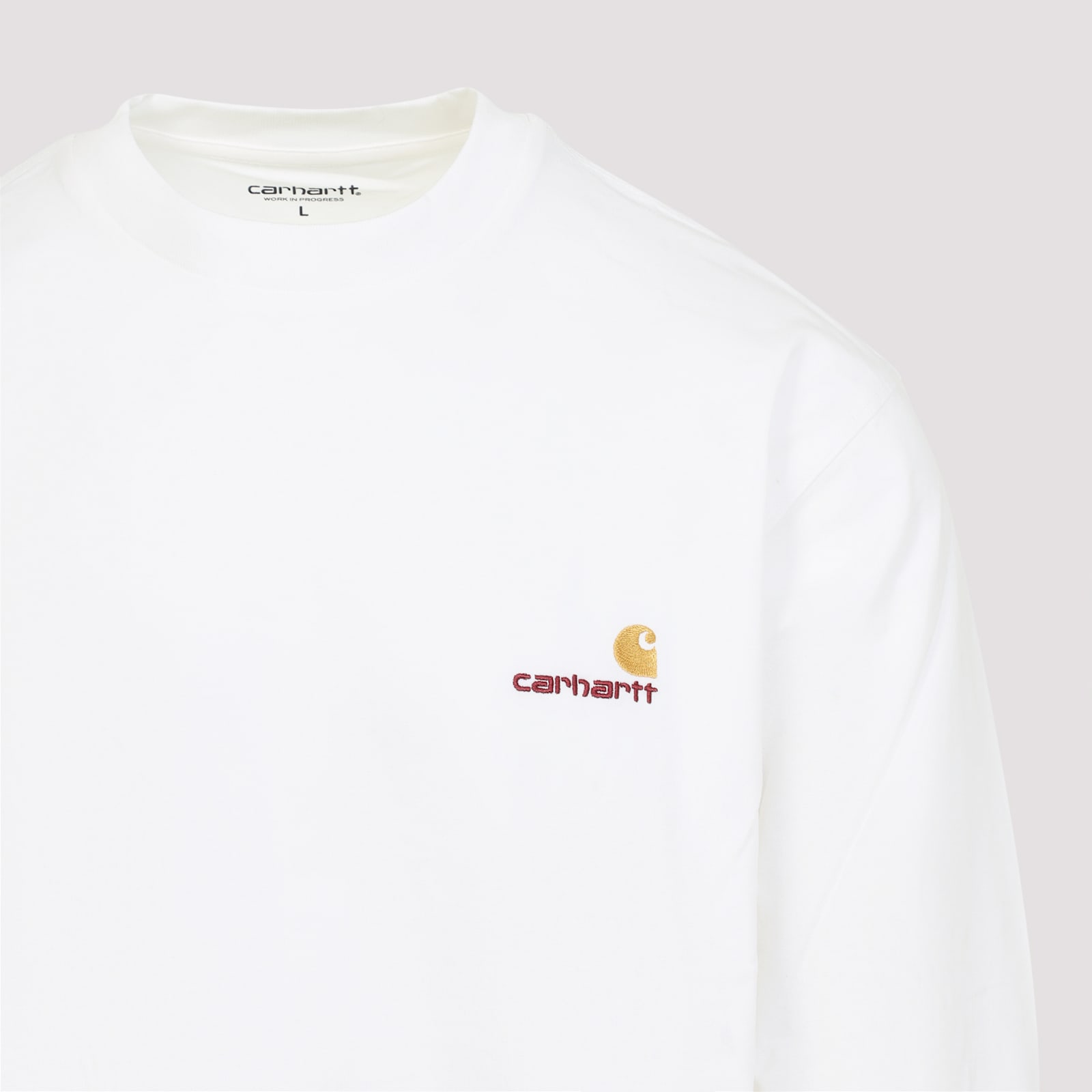 Carhartt White American Script Cotton Blend Sweatshirt In White