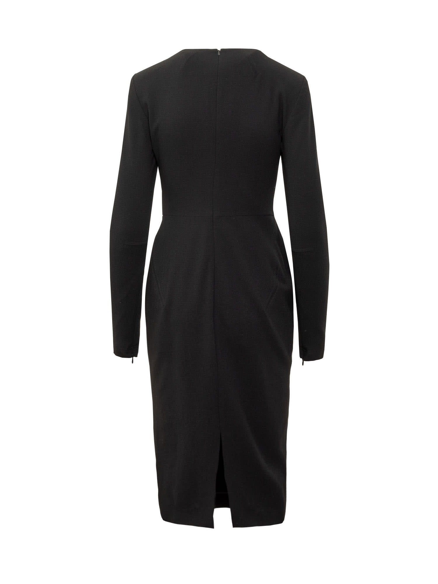 Shop Victoria Beckham Classic T-shirt Fitted Midi Dress In Black