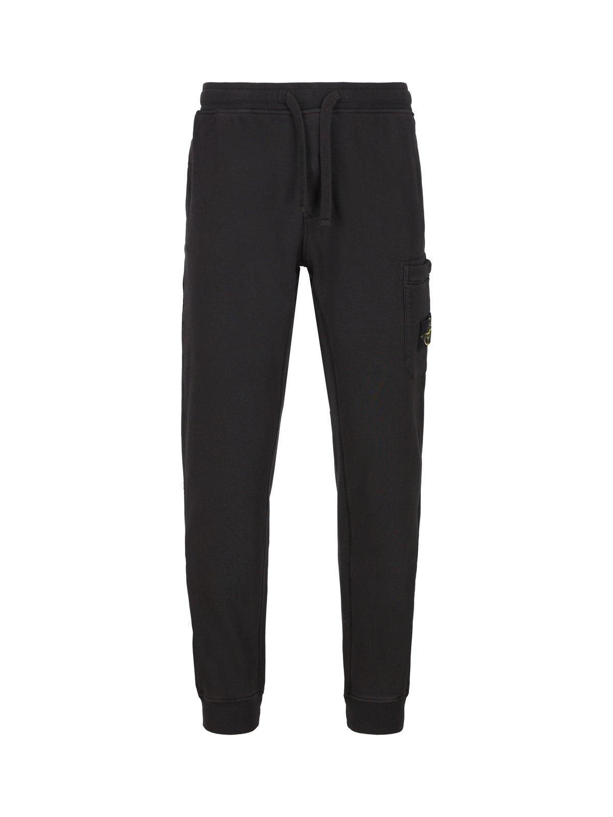 Shop Stone Island Compass Patch Track Pants In Nero
