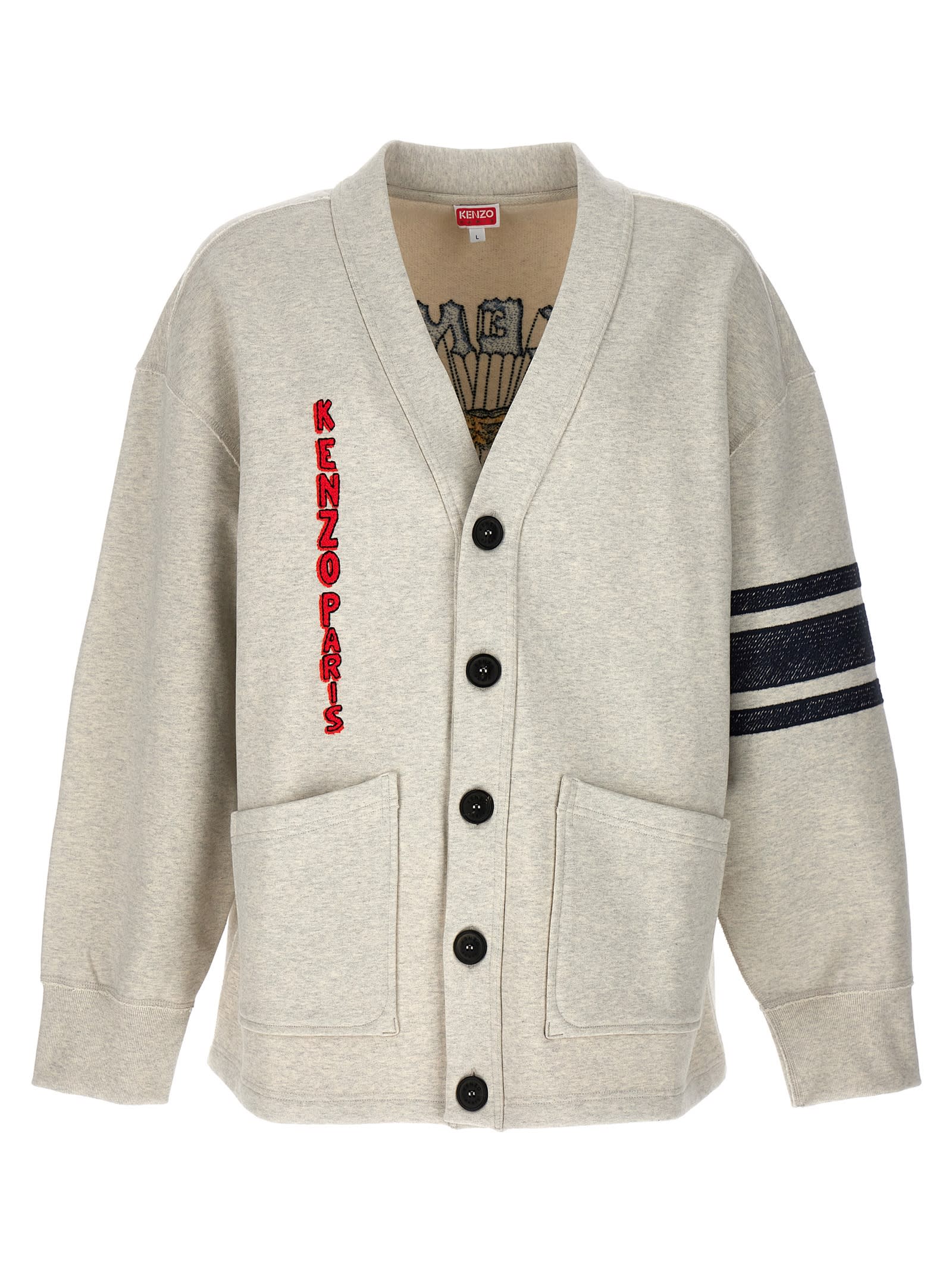 KENZO DRAWN VARSITY CARDIGAN