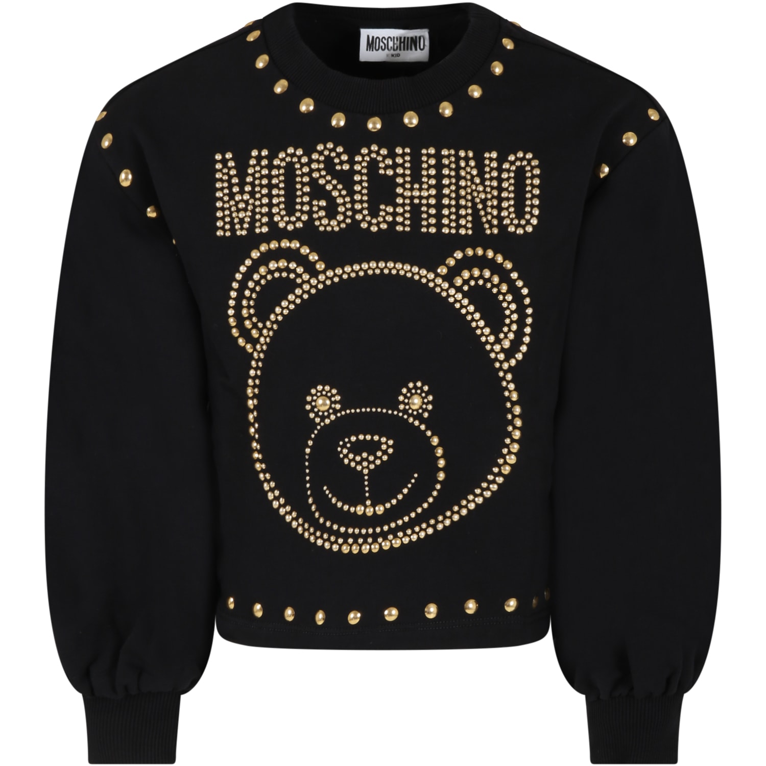 Moschino Black Sweatshirt For Girl With Teddy Bear