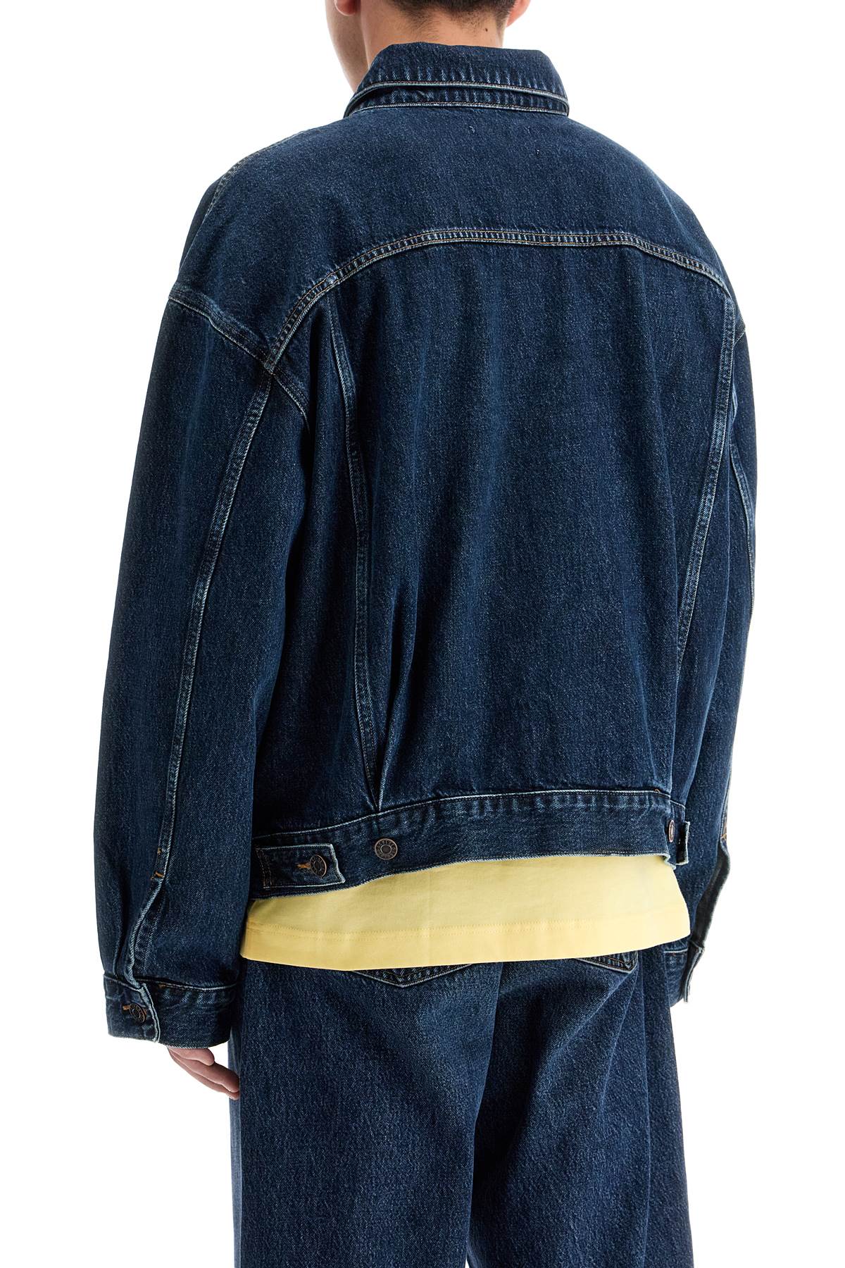 Shop Agolde Stefanos Denim Jacket In Pendulm (blue)