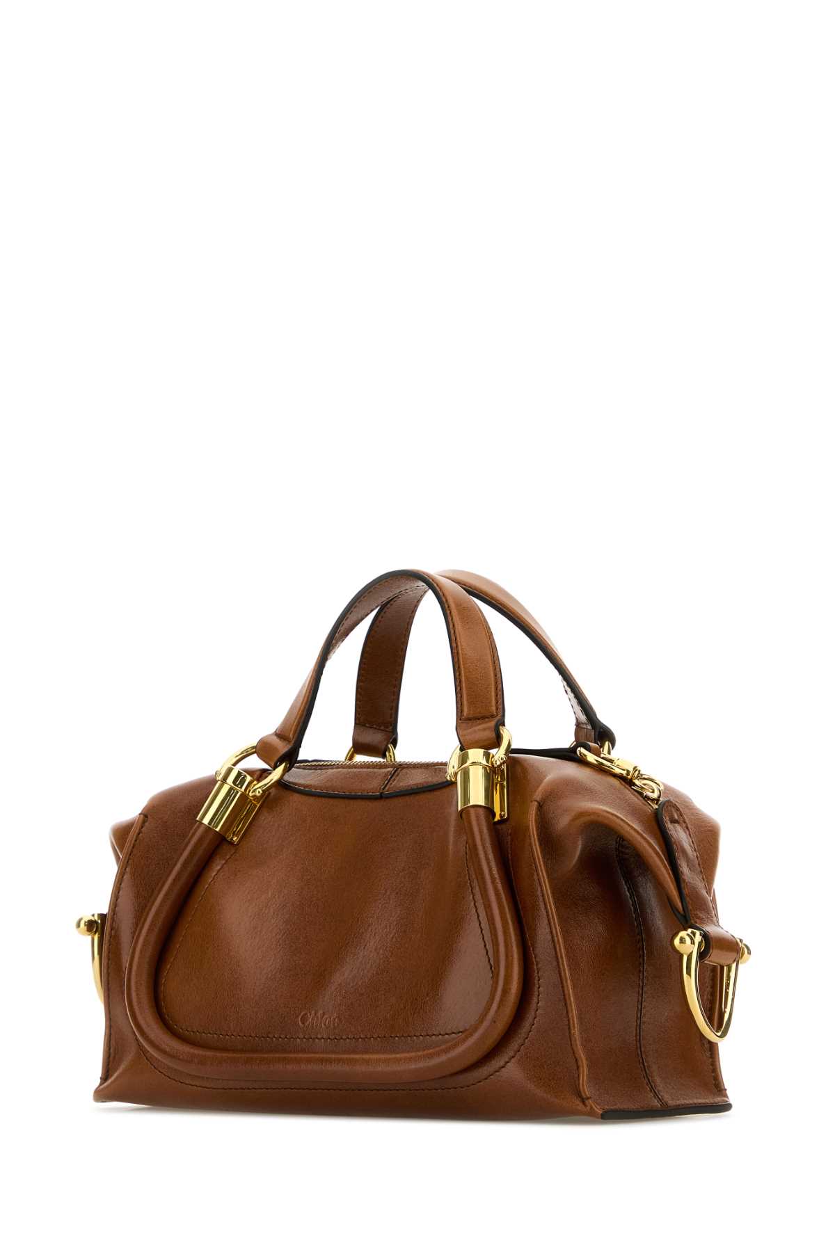 Shop Chloé Brown Leather Paraty 24 Handbag In Clay Brown