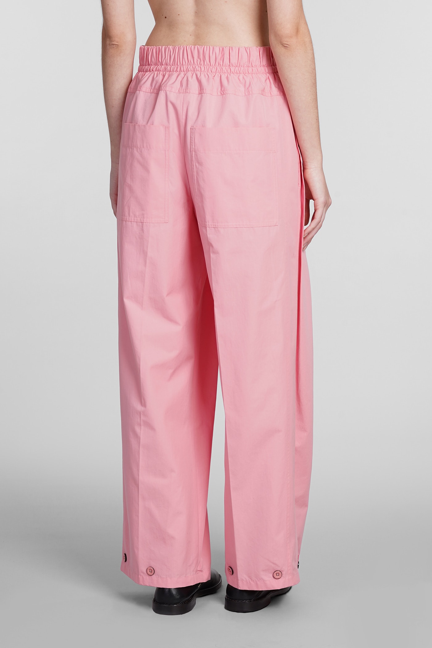 Shop Jil Sander Pants In Rose-pink Cotton