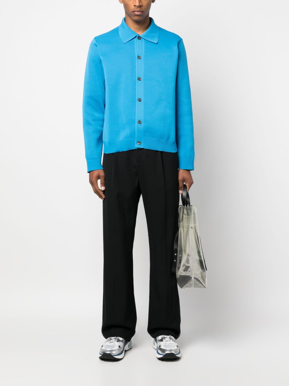 Botter Wool Pleated Straight-leg Trousers In Black