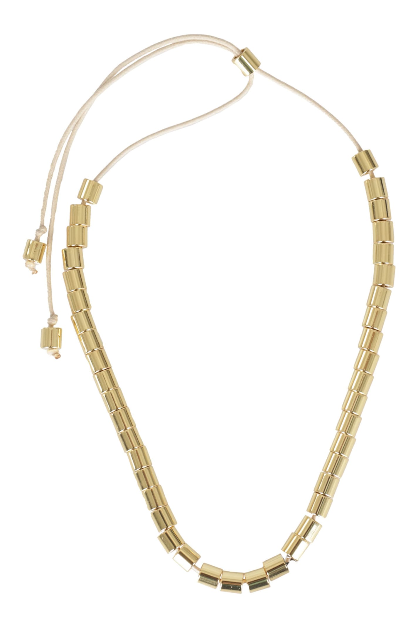 Federica Tosi Cylinder-bead Necklace In Gold