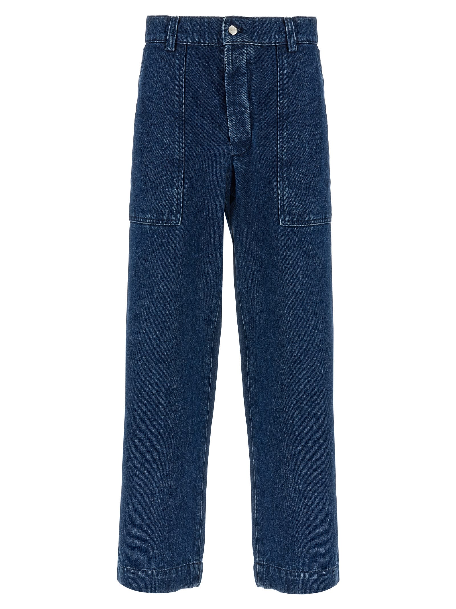 Shop Maison Kitsuné Workwear Jeans In Blue