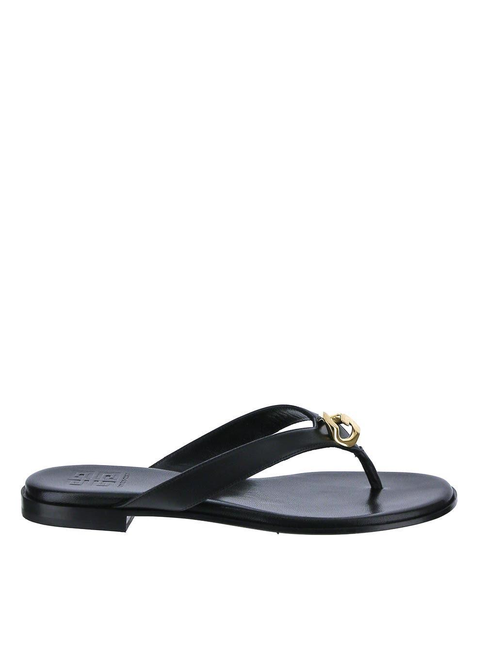 Shop Givenchy G Chain Thongs In Black