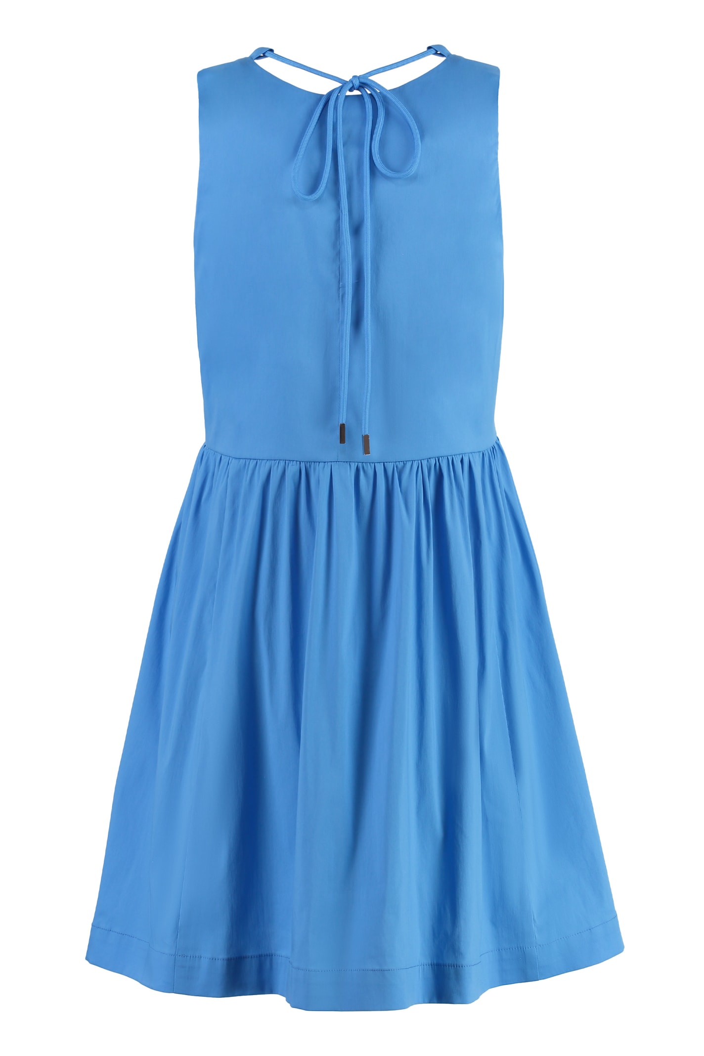 Shop Pinko Avengers Cotton Mini-dress In Light Blue
