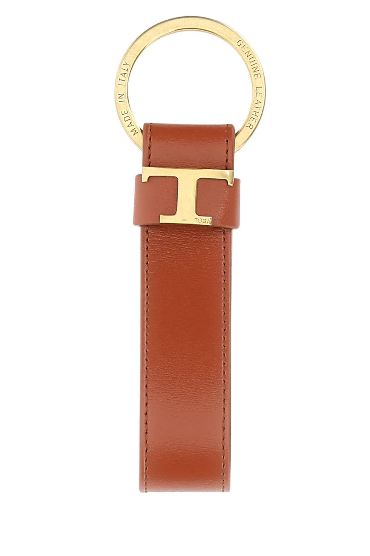 TOD'S BRICK LEATHER KEYRING TODS