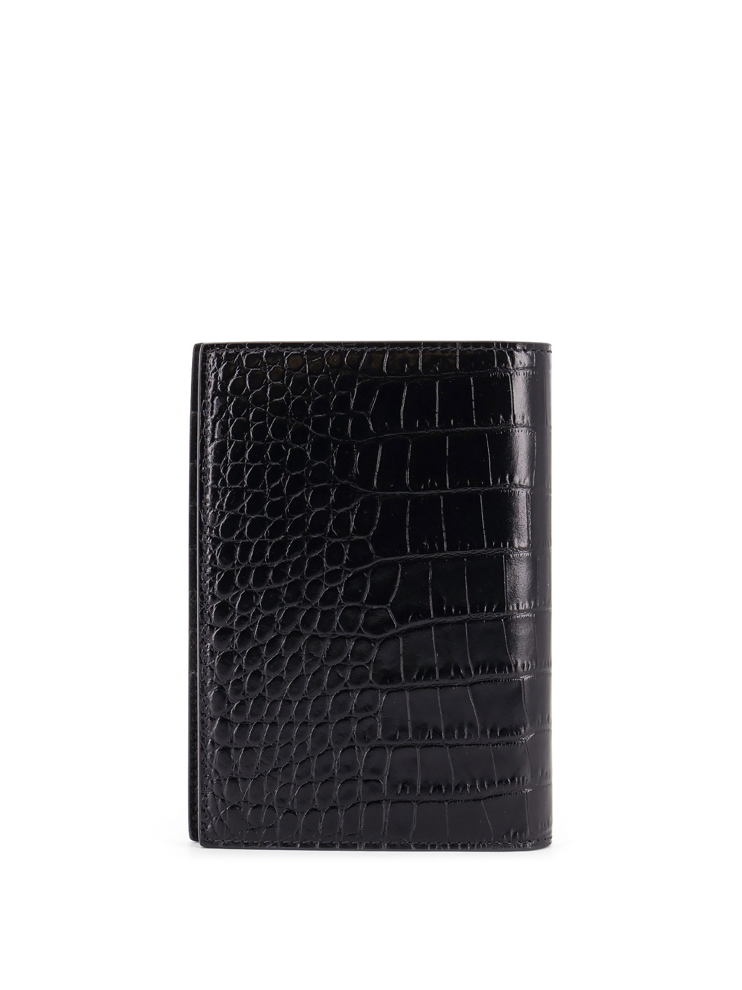 Tom Ford Crocodile-print Leather Wallet In Black