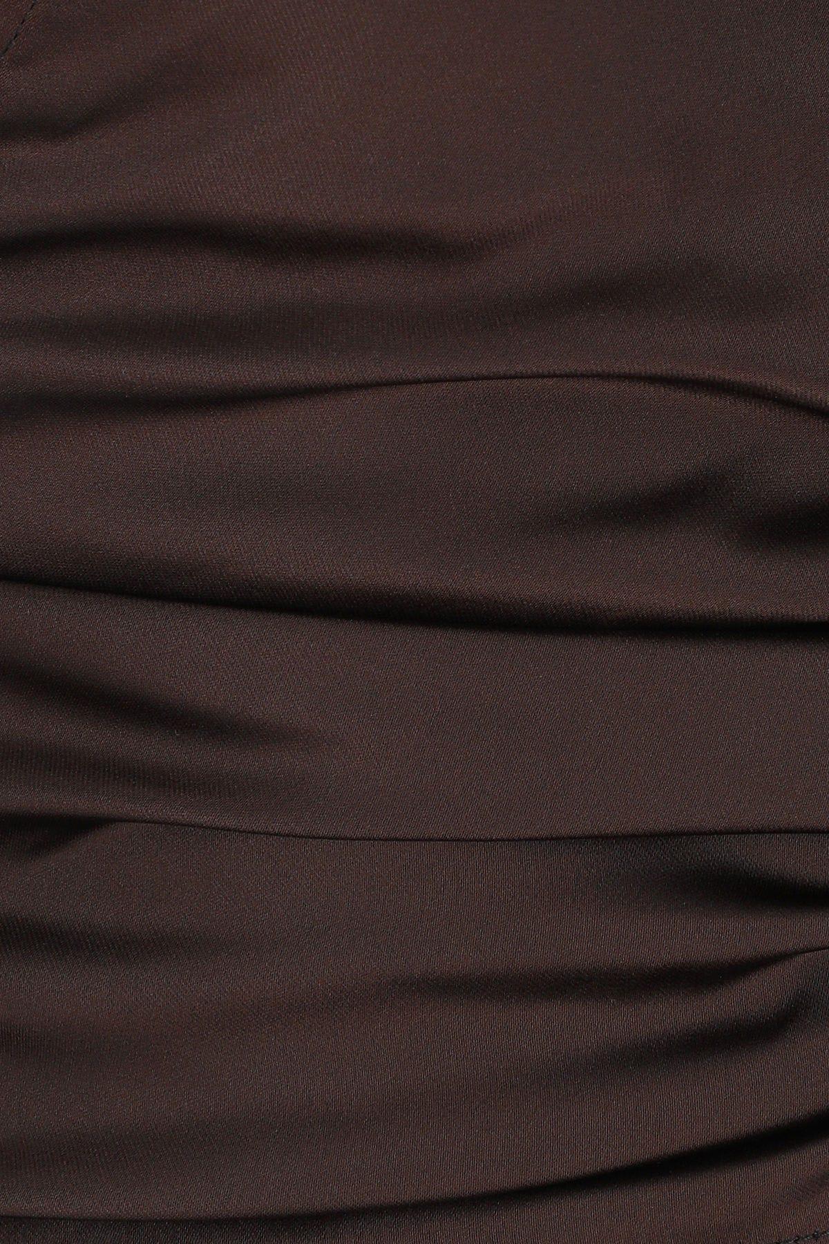 Ganni Brown Criss-cross Camisole In Dark