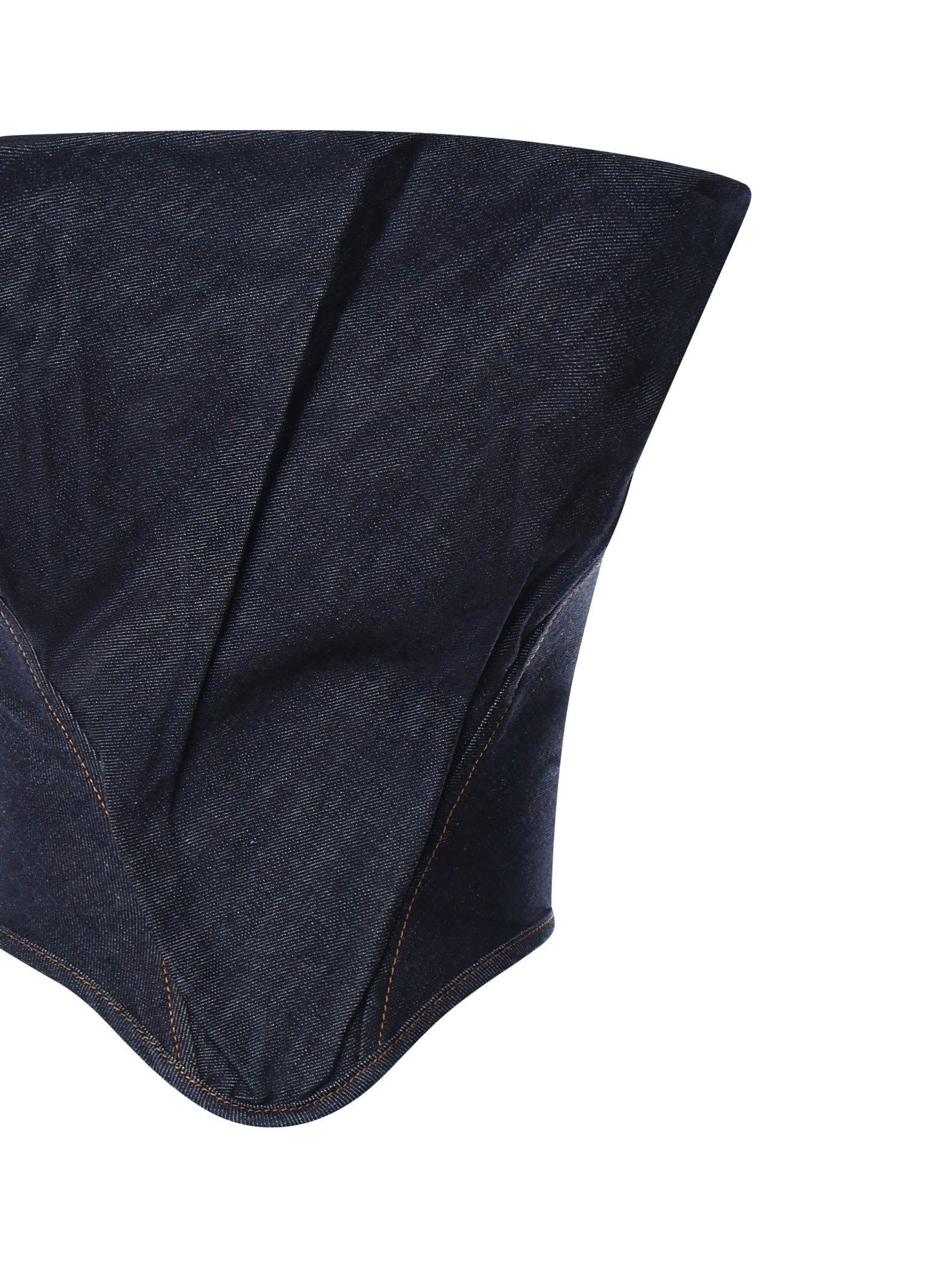 Magda Butrym Draped Strapless Denim Corset In Blue