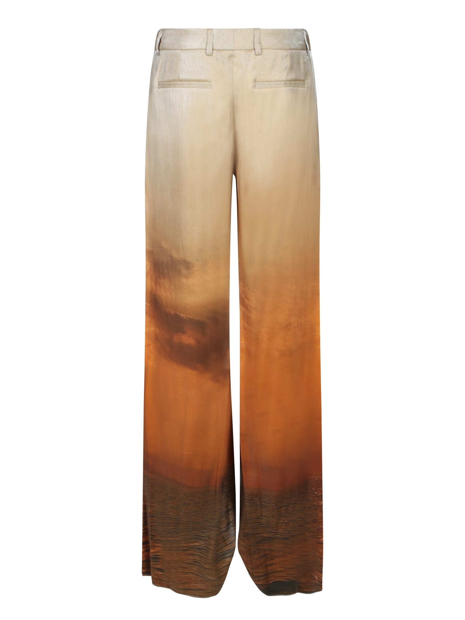 Shop Roberto Cavalli Sunset Aran Multicolor Silk Trousers