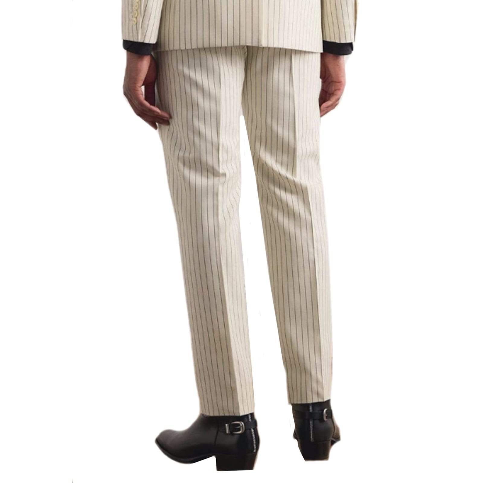 Celine Wool Striped Pants With Flared Legs And Classic Fit In White