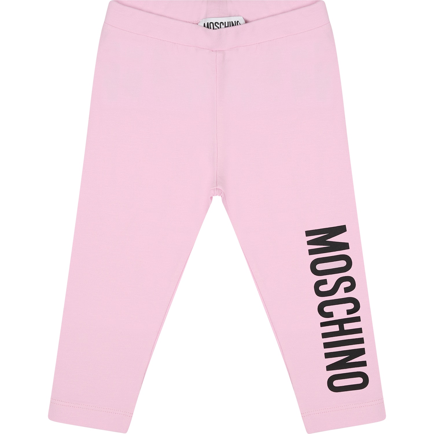 MOSCHINO PINK LEGGINGS FOR BABY GIRL WITH LOGO