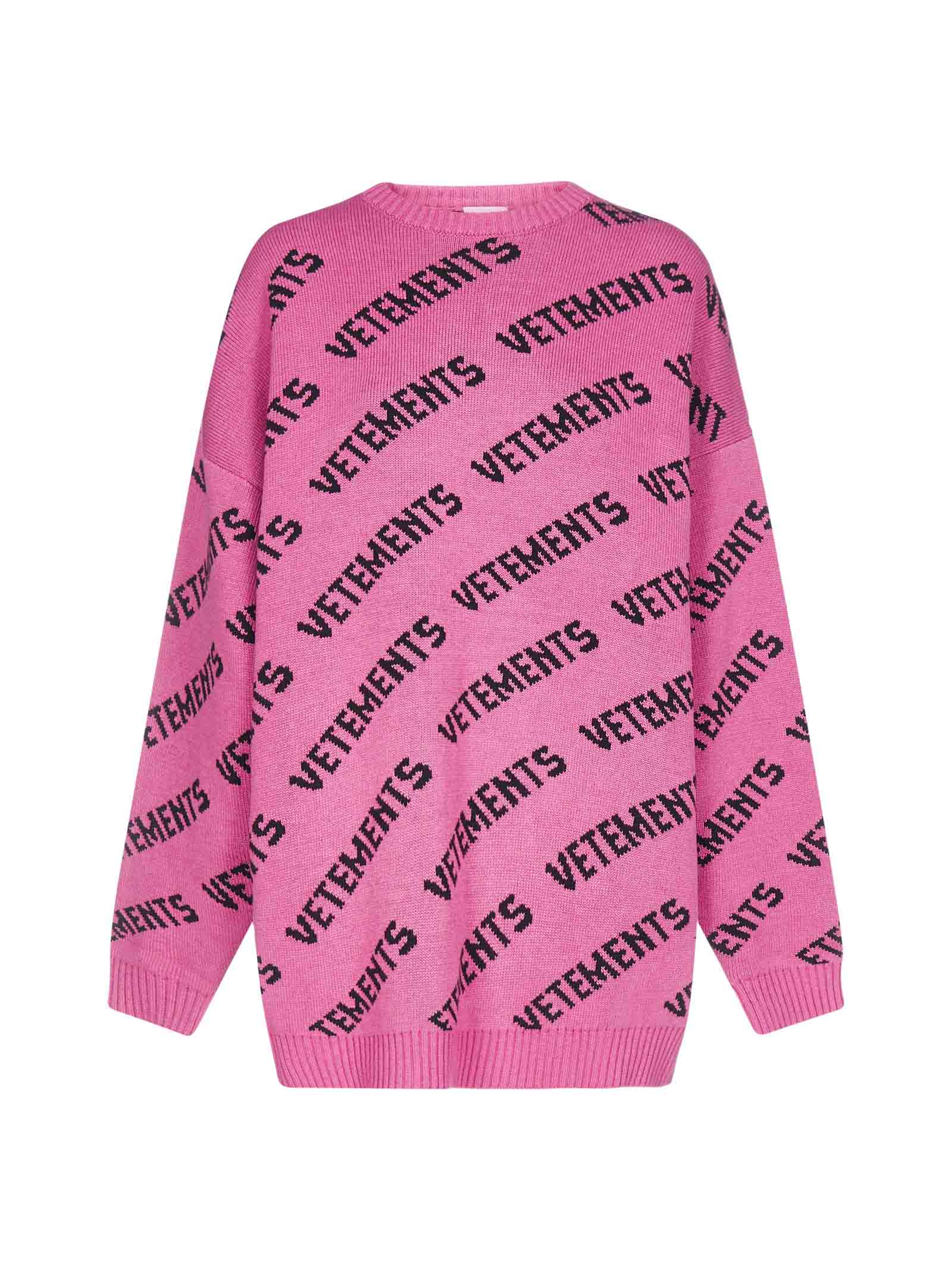 VETEMENTS All-over-logo Cotton And Cashmere Sweater