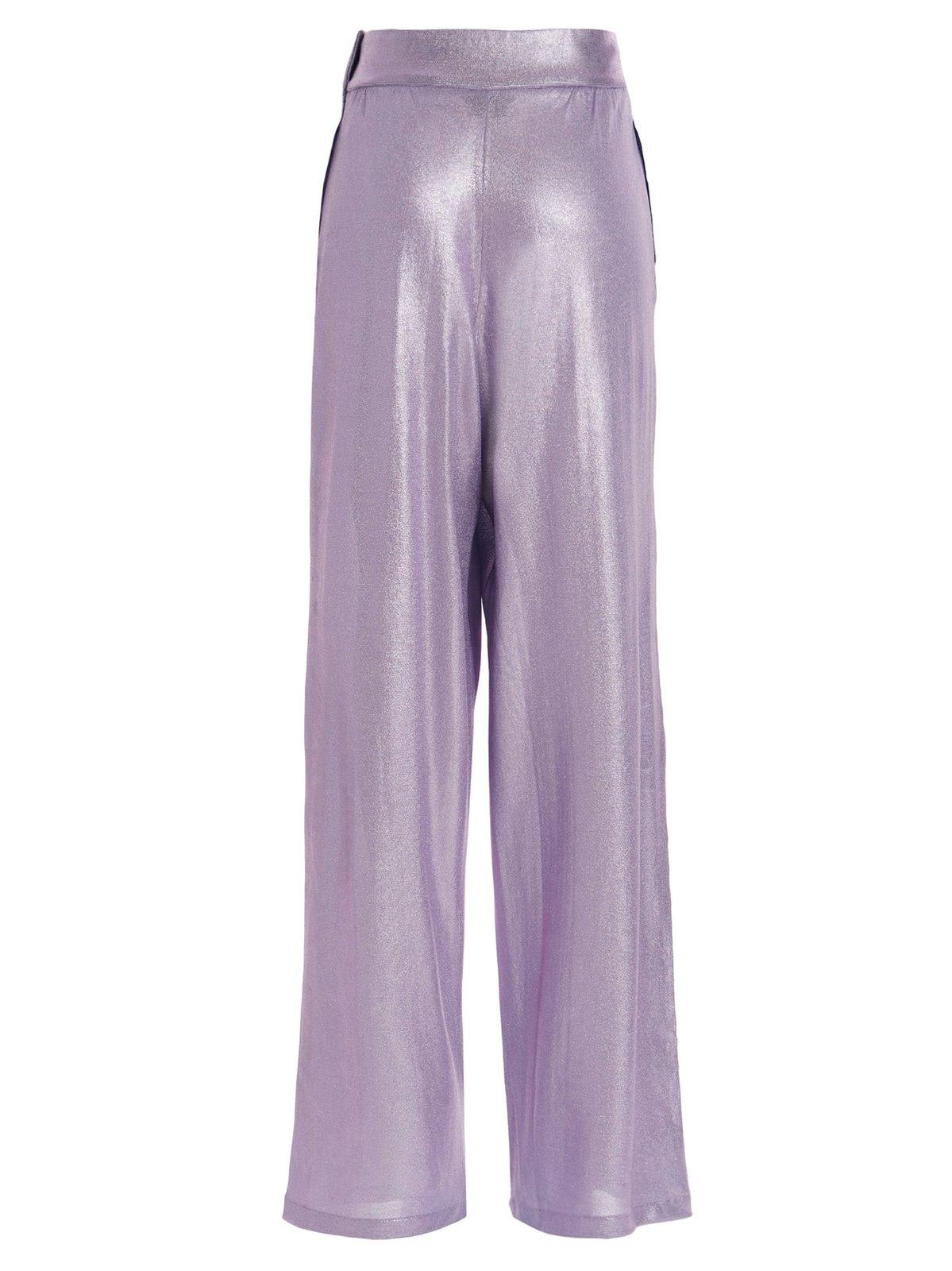 Shop Tom Ford High-rise Metallic Effect Trousers In Lilac